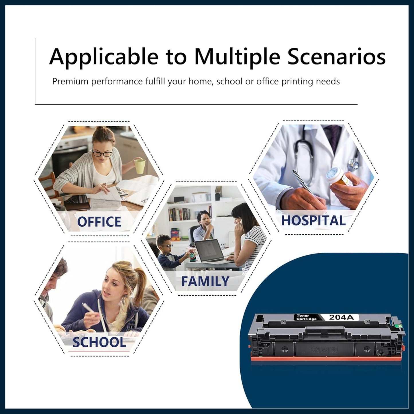 204A Toner Cartridge 4 Pack [with Chip] Replacement for HP 204A CF510A CF511A CF512A CF513A Toner Pro MFP M180nw M180n M181fdw M181fw M154a M154nw Printer Ink (Black, Cyan, Yellow, Magenta)