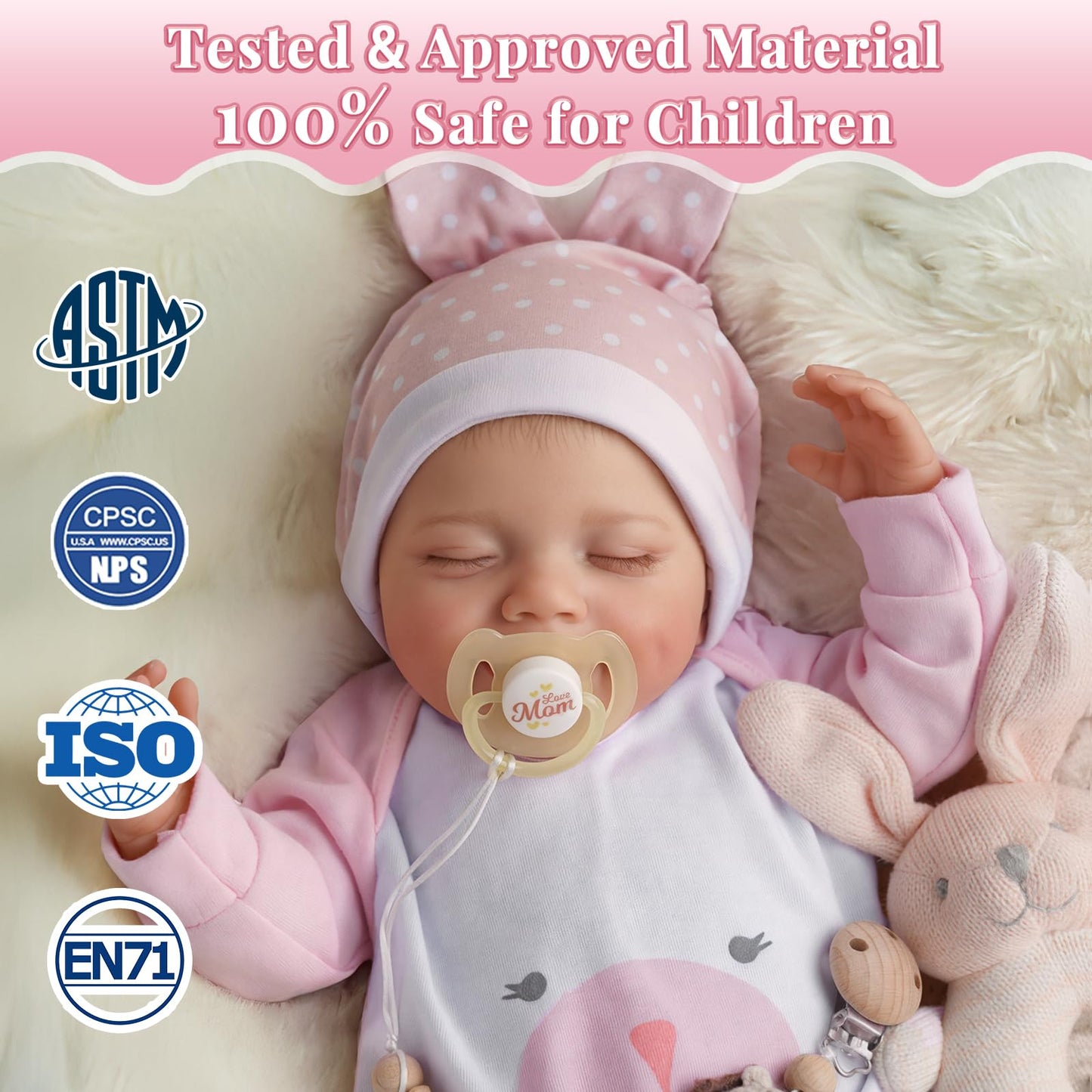 BABESIDE Lifelike Reborn Baby Dolls - 20-Inch Sweet Smile Realistic-Newborn Vinyl Reborn Baby Doll Silicone Full Body Sleeping Baby Girl Real Life Baby Dolls Set for Kids