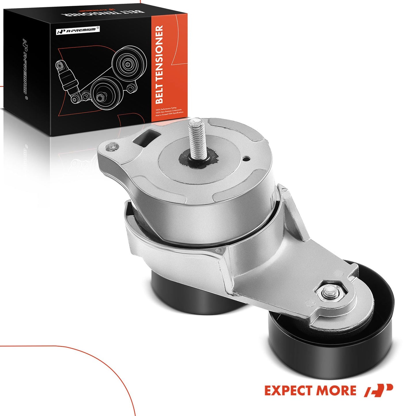 A-Premium Belt Tensioner Assembly with Pulley Compatible with Honda Accord 2003-2012, Odyssey 2005-2010, Pilot, Ridgeline & Acura MDX, RL, TL, ZDX, Replace# 04317RCA305, 31170RCAA01