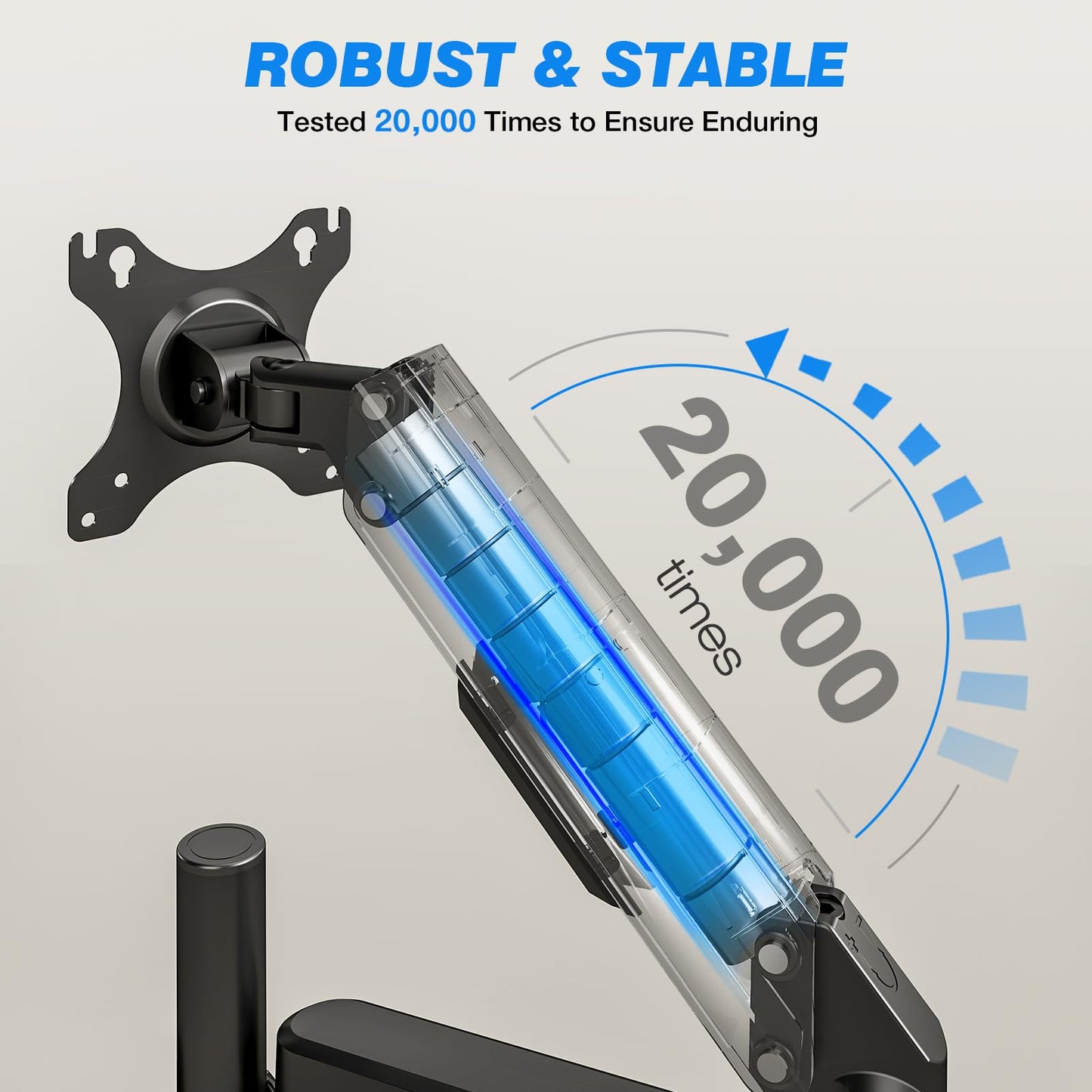 Single Monitor Stand - Adjustable Arm Mount for 17-35 Inch Screens, Ergonomic VESA Mount with C Clamp/Grommet Base, Each Arm Holds up to 22lbs, Black