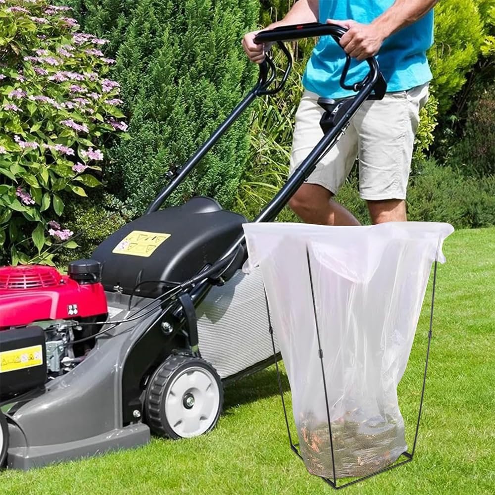 2 Pcs Holds 30-45 Gallon Plastic Bag Metal Trash Bag Holder Garbage Bag Holder Frame Multi Use Outdoor Leaf Bag Holder for Gardening Party Camping Yard Lawn Weeding Kitchen(Black, 30.5in*13in*12.6in)