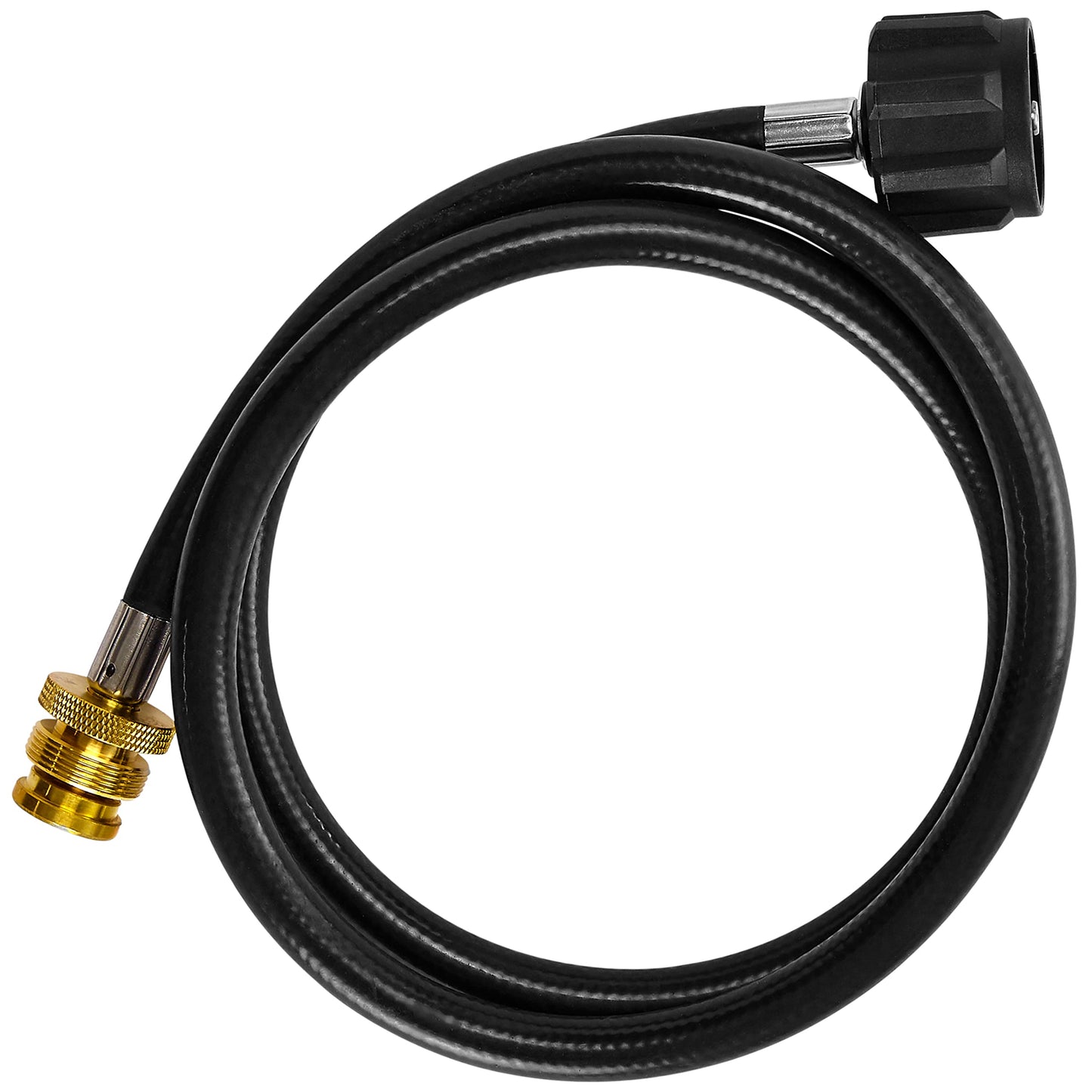 Flame King 4-Feet Propane Adapter Hose 1lb to 20lb Converter Replacement for QCC1/Type1 Tank Connects 1LB Bulk Portable Appliance to 20lb Propane Tank