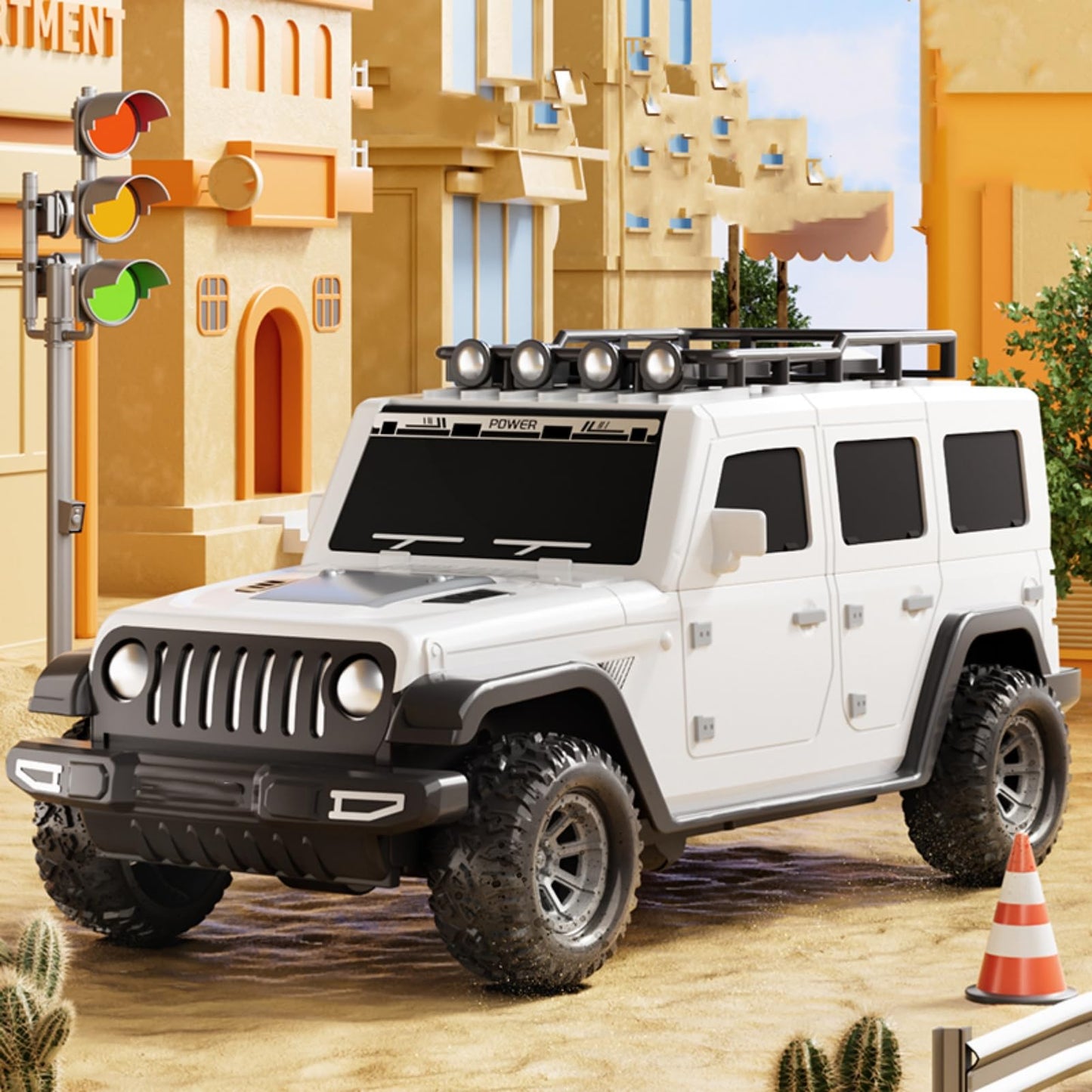 Bearbao Toddler Truck Toys for 3-8 Years Old Boys, Foldable 2 Layer Carrier Truck Transport Car Toys with 6 Metal Race Car with Light & Sounds, Toddler Car Toy Set Gifts for Boys Girls