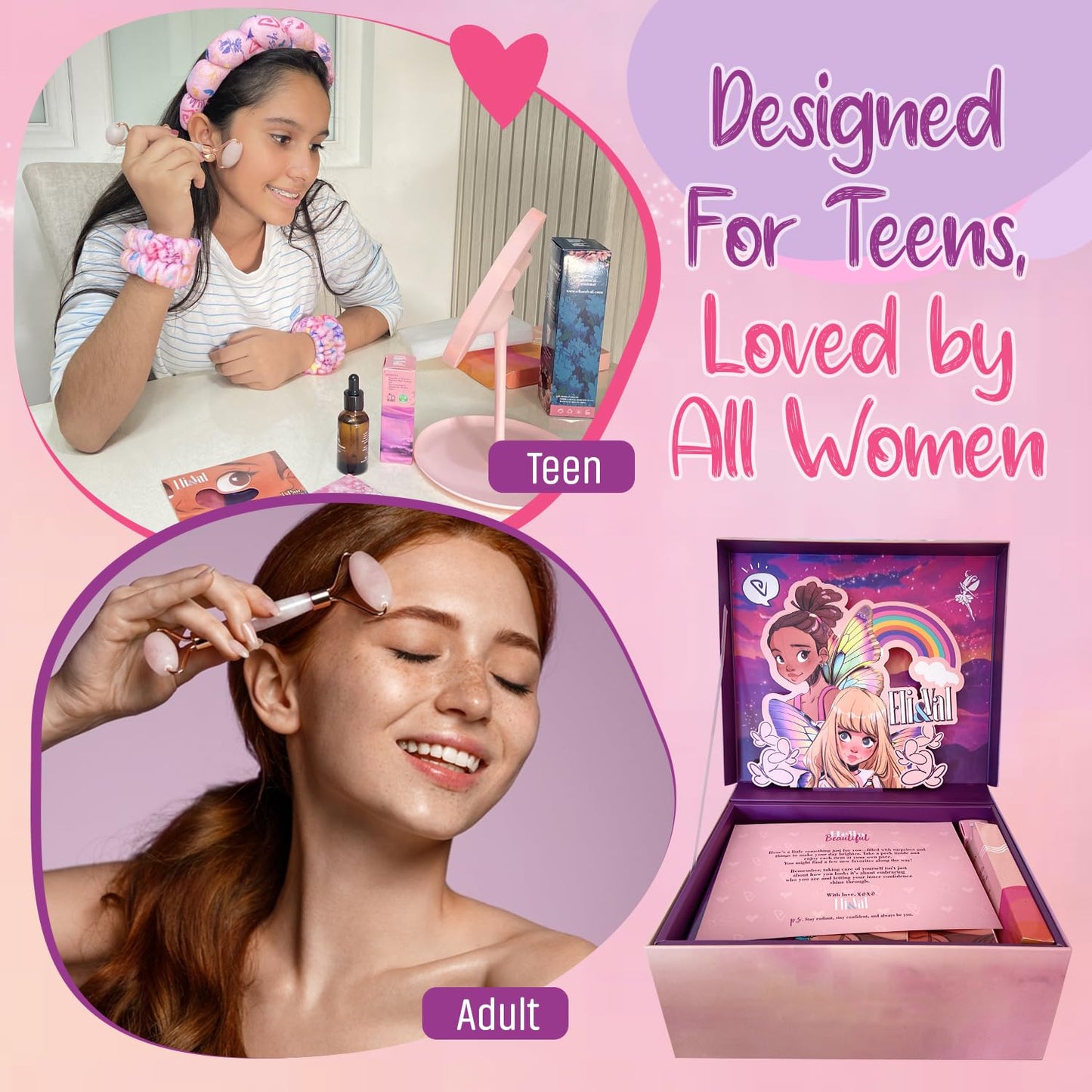 Christmas Tween Gift Box – Trendy & Unique Gifts Basket Teen Girl – Spa Kit for Teen Girls with Skincare and Self-Care Essentials – Birthday or Holiday Present