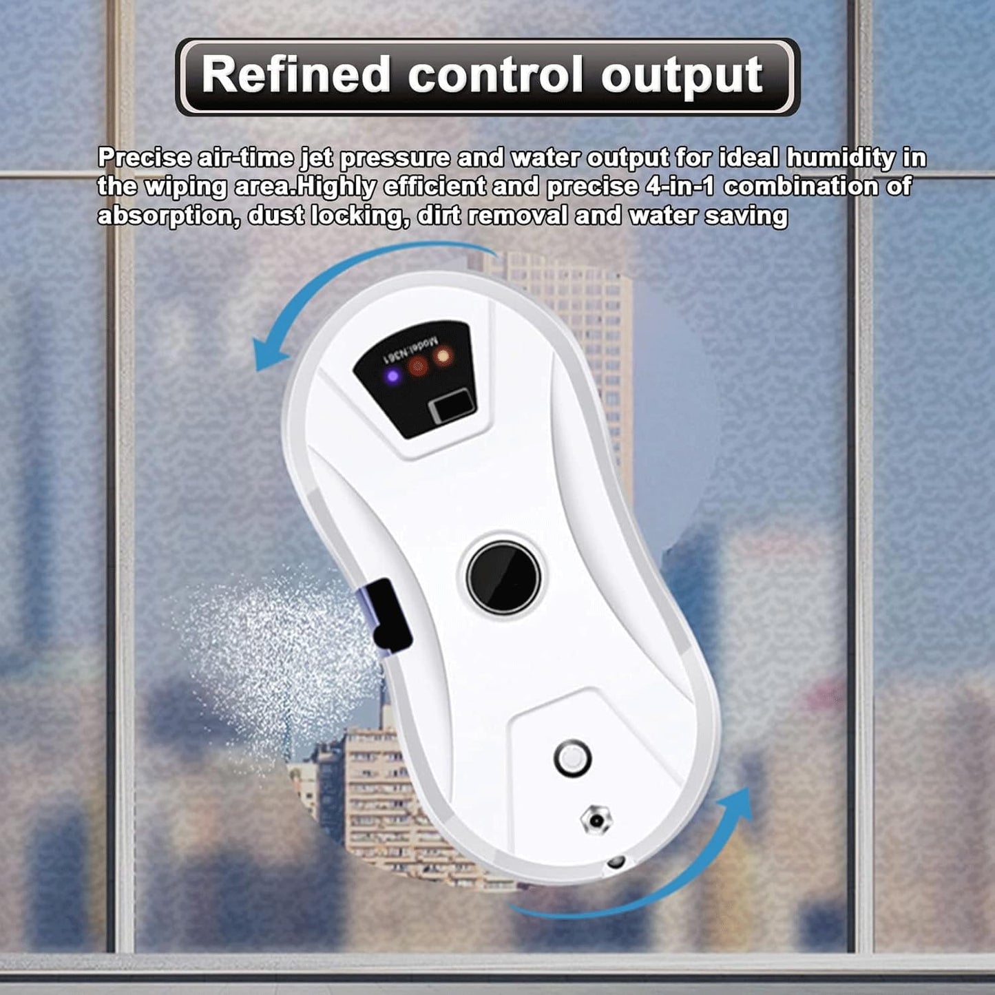 BOYVEN Window Cleaner Robot with Automatic Water Spray, Smart Glass Cleaning Robotic for Indoor and Outdoor Glass Tile Window Smart Cleaner Kit with Remote Control