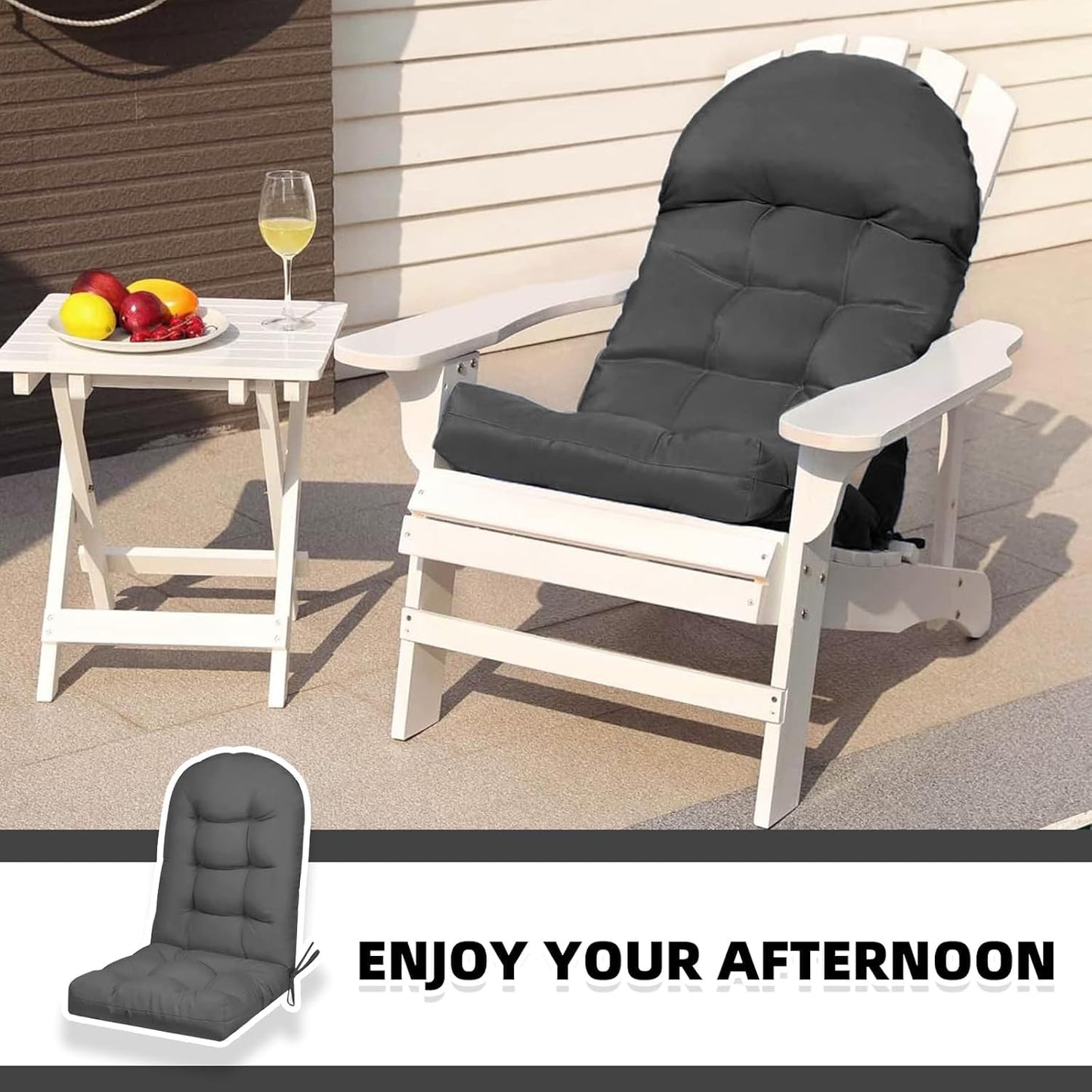 Adirondack Chair Cushion,Thickened Patio Chair Pad for Indoor and Outdoor, Water Proof and Fade-Resistant High Back Rocking Chair Cushion for Indoor and Outdoor,43.3 X 19.7 Inch (Dark Gray)