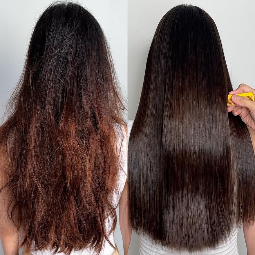 Moroccan Keratin Express Smoothing Straightening Hair Treatment Formaldehyde-Free No-Wait Formula Instant Results 120mlx4 with Clarifying Shampoo, Sulfate-Free Shampoo and Conditioner