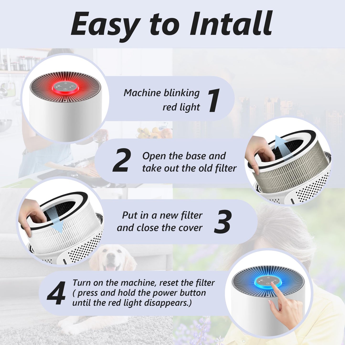 2 Pack - SAKEGDY Kilo Filter Compatible with Afloia KILO, KILOPLUS, KILOPRO, MIRO, MIRO PRO Air Purifier and Cuckoo CAC-I0510FW Air Purifier, 3-IN-1 Filtration System with H13 True HEPA Filter.