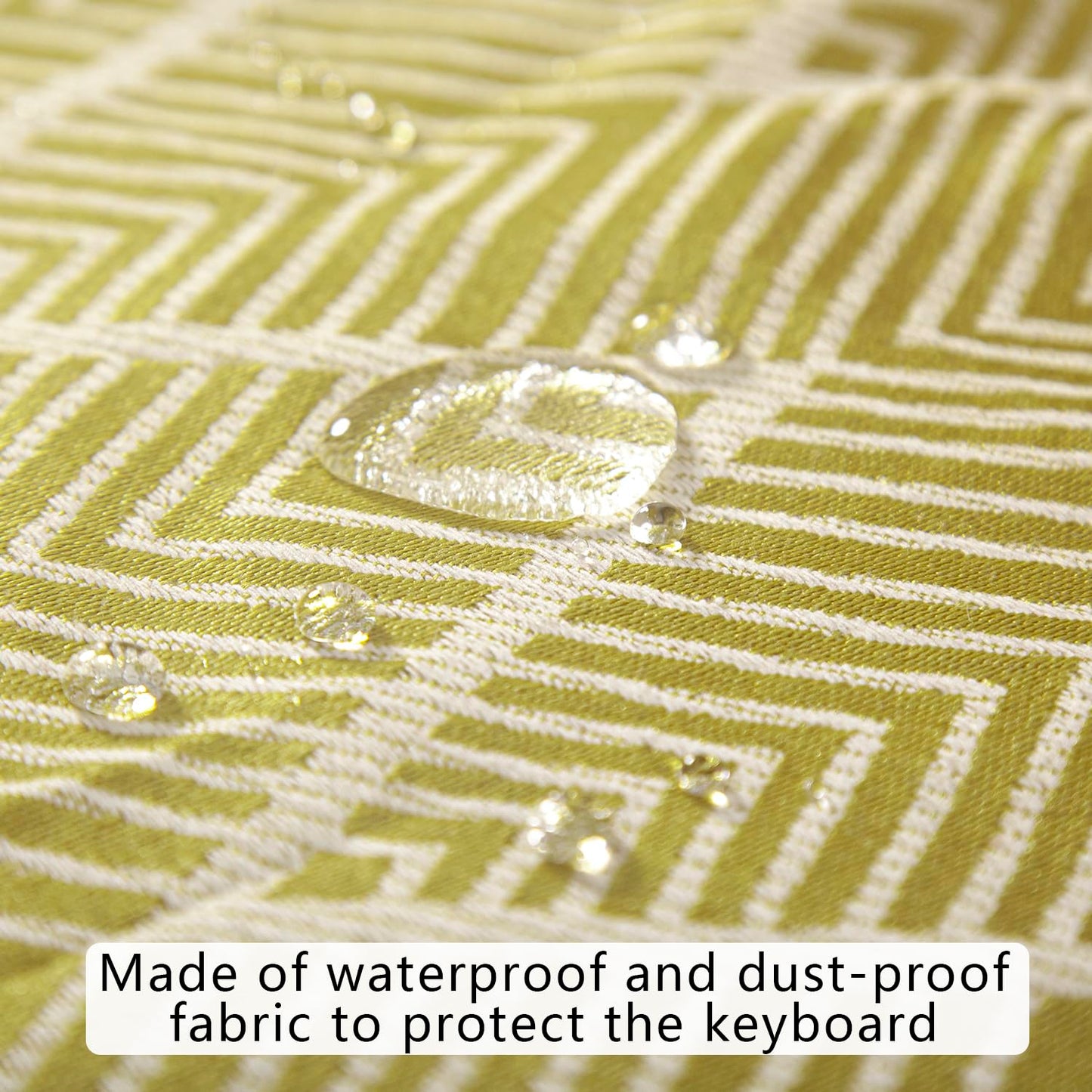 MOOSON Waterproof Keyboard Cover - Soft Thick & Durable - Geometric Pattern - Universal Fit for 61/76/88-Key Digital Piano Keyboards - Stylish Home/Studio Protector (Lemon yellow and white)