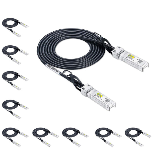 10Gtek 10G SFP+ DAC Cable - 10GBASE-CU Passive Direct Attach Copper Twinax SFP Cable for Cisco SFP-H10GB-CU1.5M, Ubiquiti, D-Link, Supermicro, Netgear, Mikrotik, 1.5-Meter(4.98ft), Pack of 10