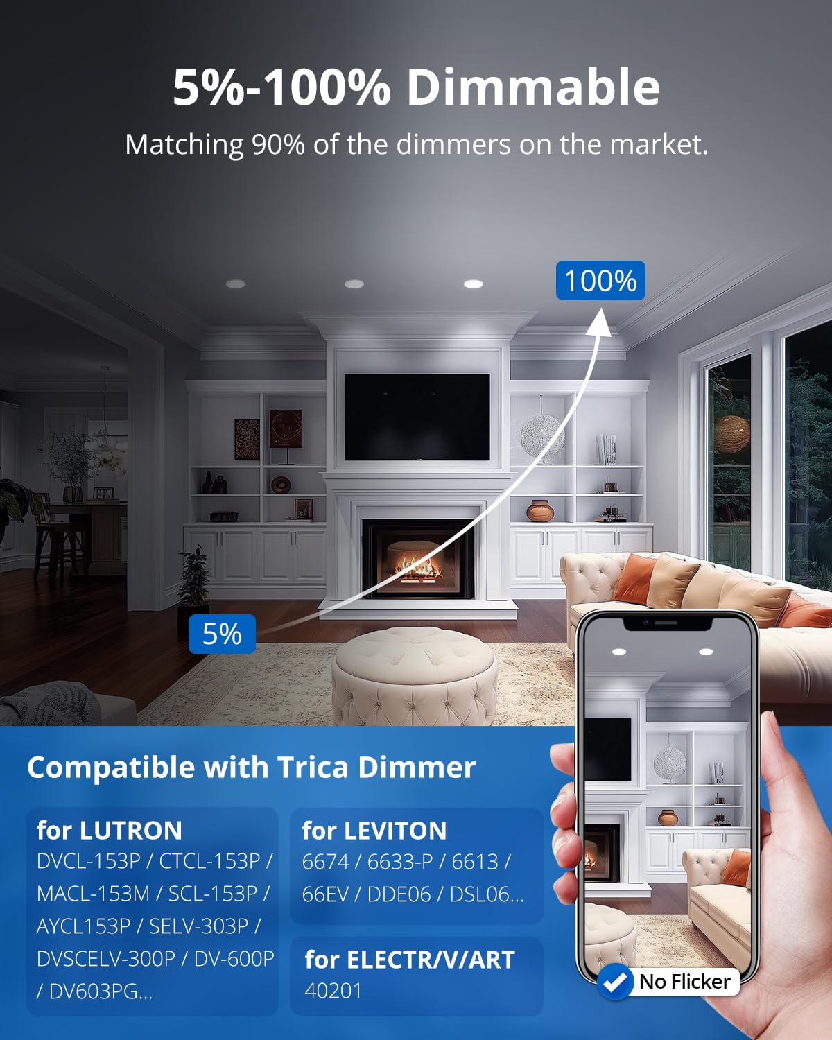 5 Inch Led Pot Lights, Slim Recessed Ceiling Light, 10W Dimmable for Kitchen Living Room Basement Bathroom, 800LM 7CCT 2700K-6500K 8 Pack