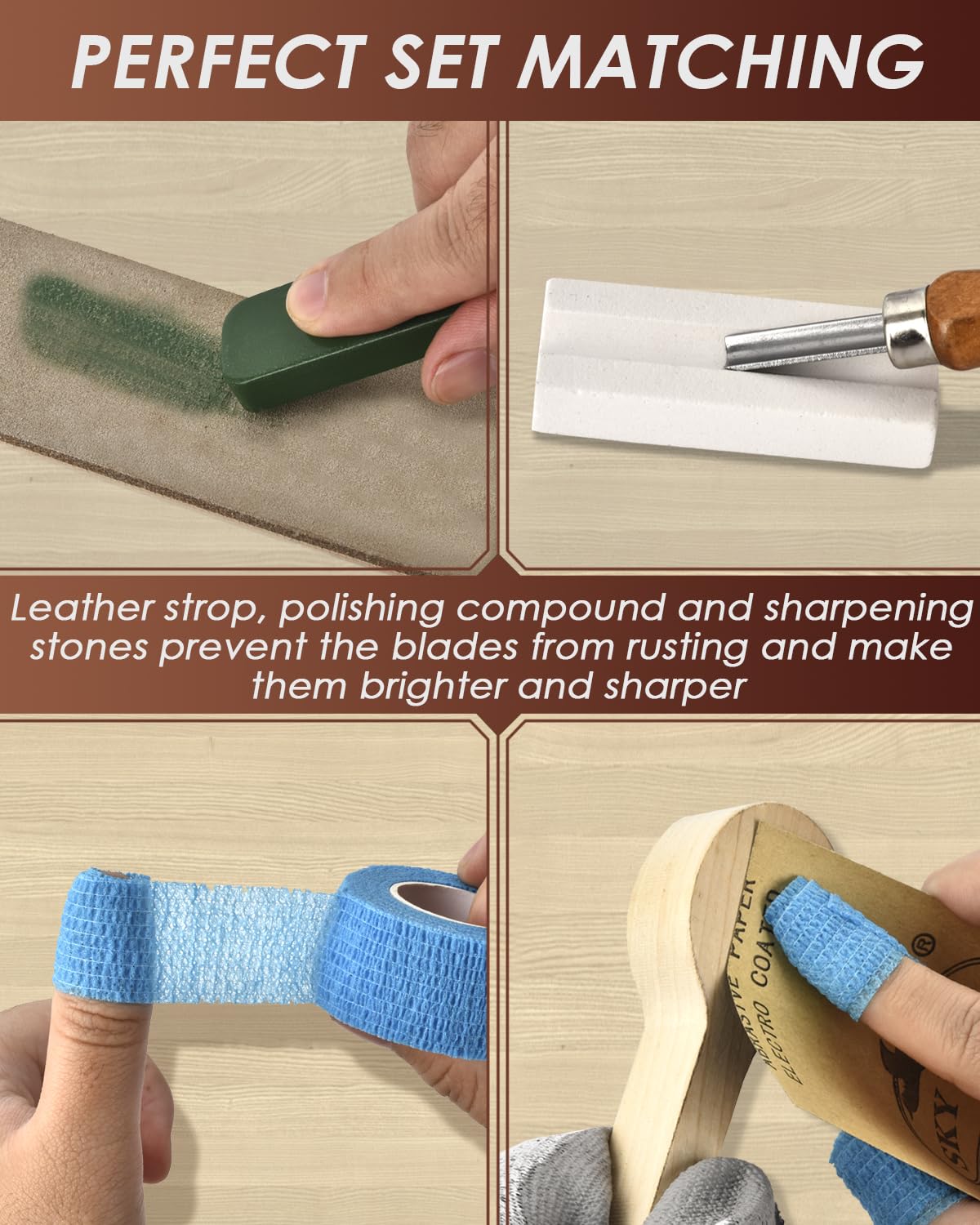 EasyTime Wood Carving Tools Kit: Deluxe Wood Whittling Set with PU Leather Case - Woodworking Knives with Basswood Blocks & Instructions, Hobby Gift for Adults Kids Beginners DIY