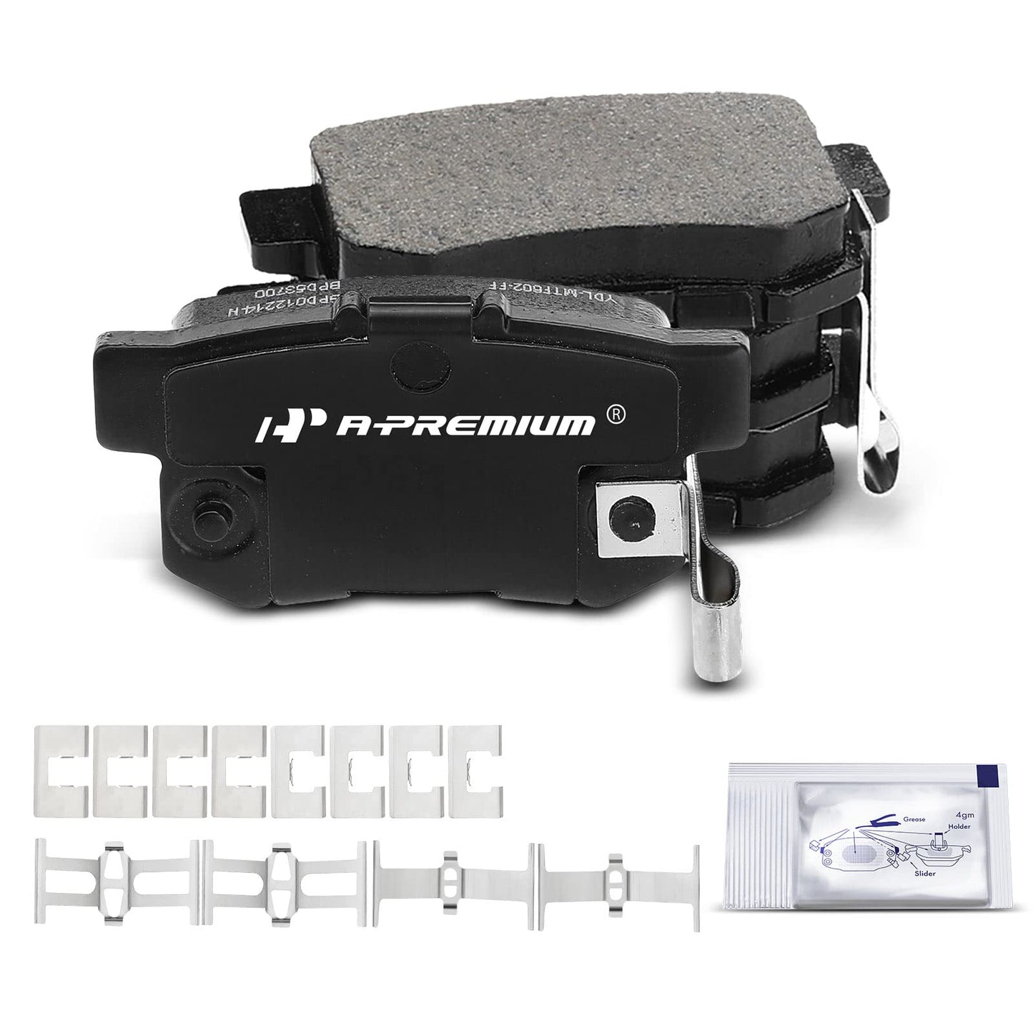 A-Premium Rear Ceramic Disc Brake Pads Set Compatible with Select Acura, Honda and Suzuki Models - Accord, Civic, CL, CSX, EL, ILX, Integra, RSX, TL, TSX, Vigor, CR-Z, Prelude, S2000, Kizashi, SX4