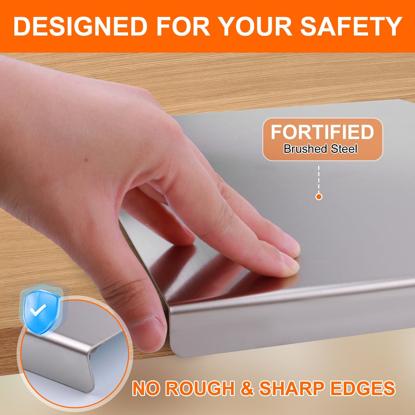 Stainless Steel Cutting Board with 2 Pack Non-Slip Mats, Yoposeo Heavy Duty Baking Cutting Chopping Boards for Kitchen, Meat, Fruits, Vegetables, Bread and Baking (15.7" X 11.8"/ 40 X 30cm)
