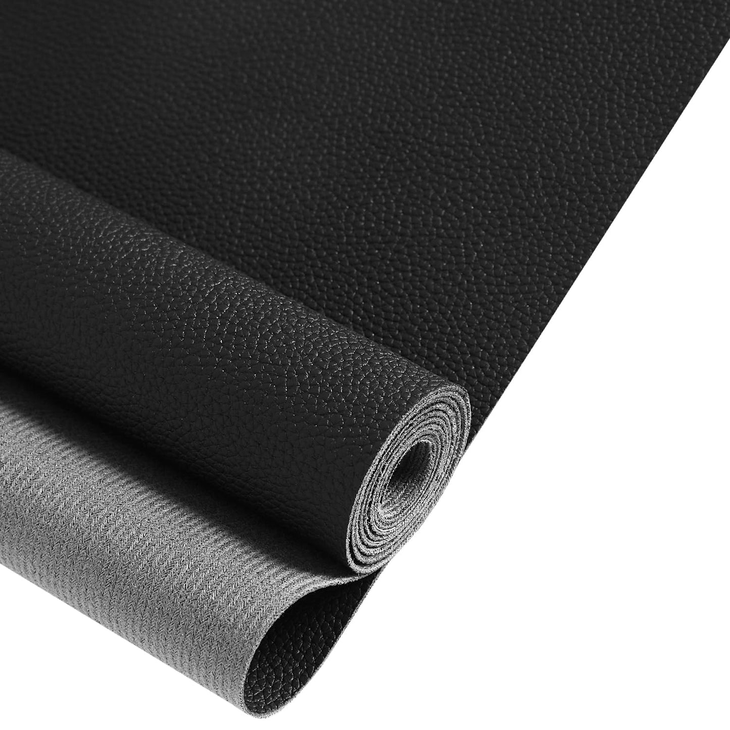 Marine Vinyl Faux Leather Upholstery Fabric 0.9 mm Thickness: Waterproof, Scratch-resistant, Perfect for Upholstering Cars, Outdoor Yachts, and Home Furniture (Black,Pre-Cut 3 Yards)