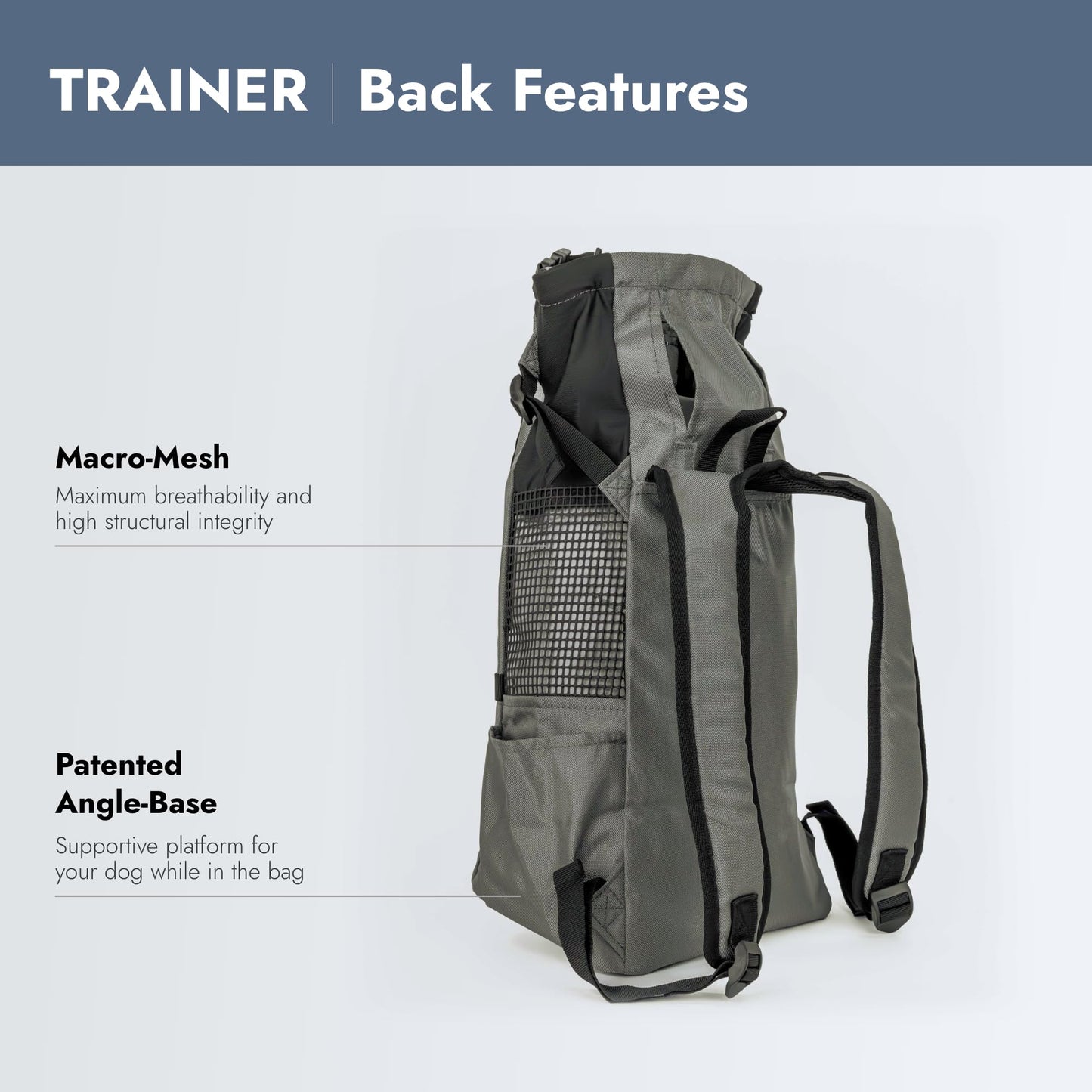 K9 Sport Sack Trainer | Dog Carrier Dog Backpack Pets, Irongate, 12.0" L x 11.0" W x 22.0" H