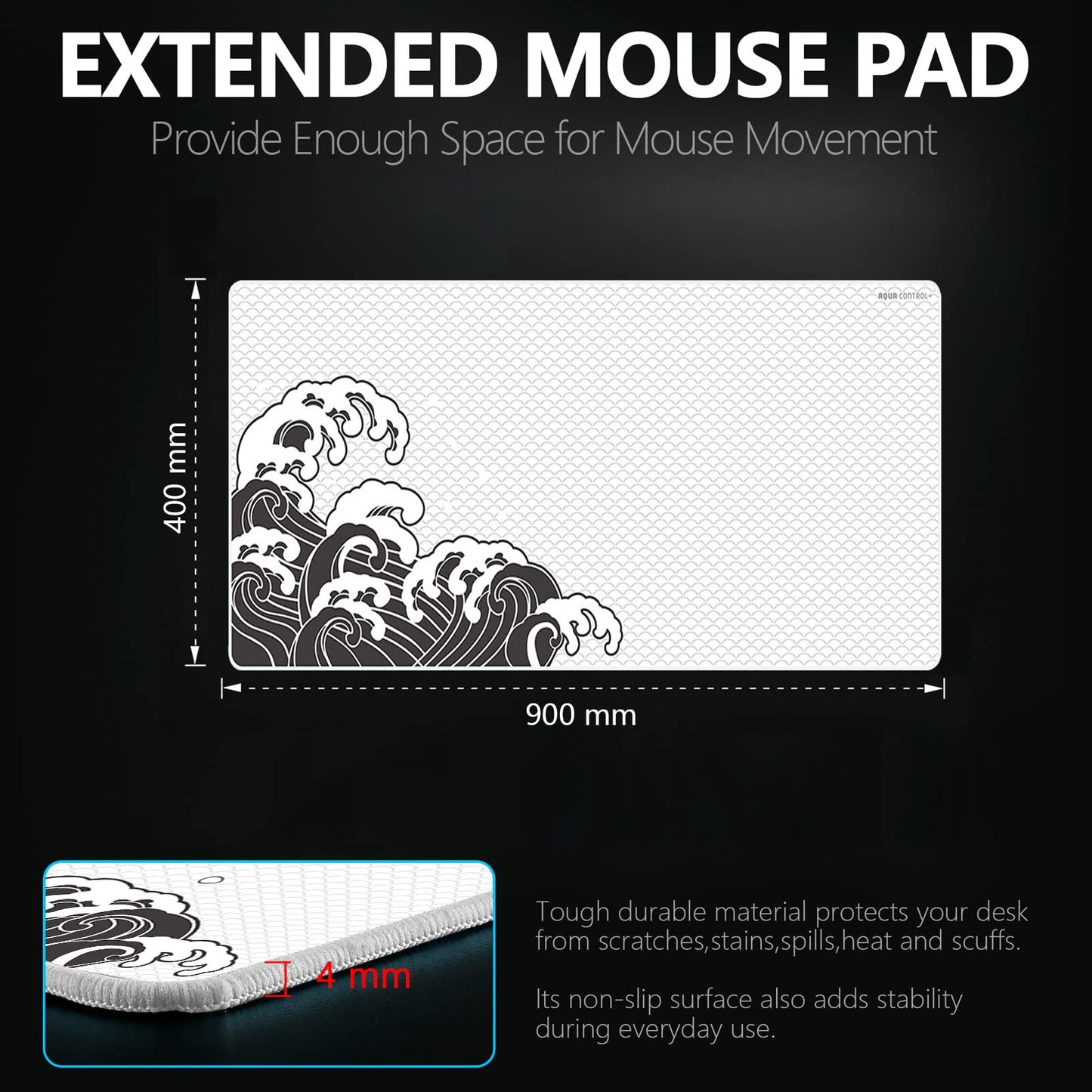 X-Raypad Aqua Control Plus Wave Gaming Mouse Pad, Ultra-High Precision Mouse Pad with Perfect Speed and Control Capability, Consistent X and Y Glide, Designed for Fps Players with Low DPI Requirements