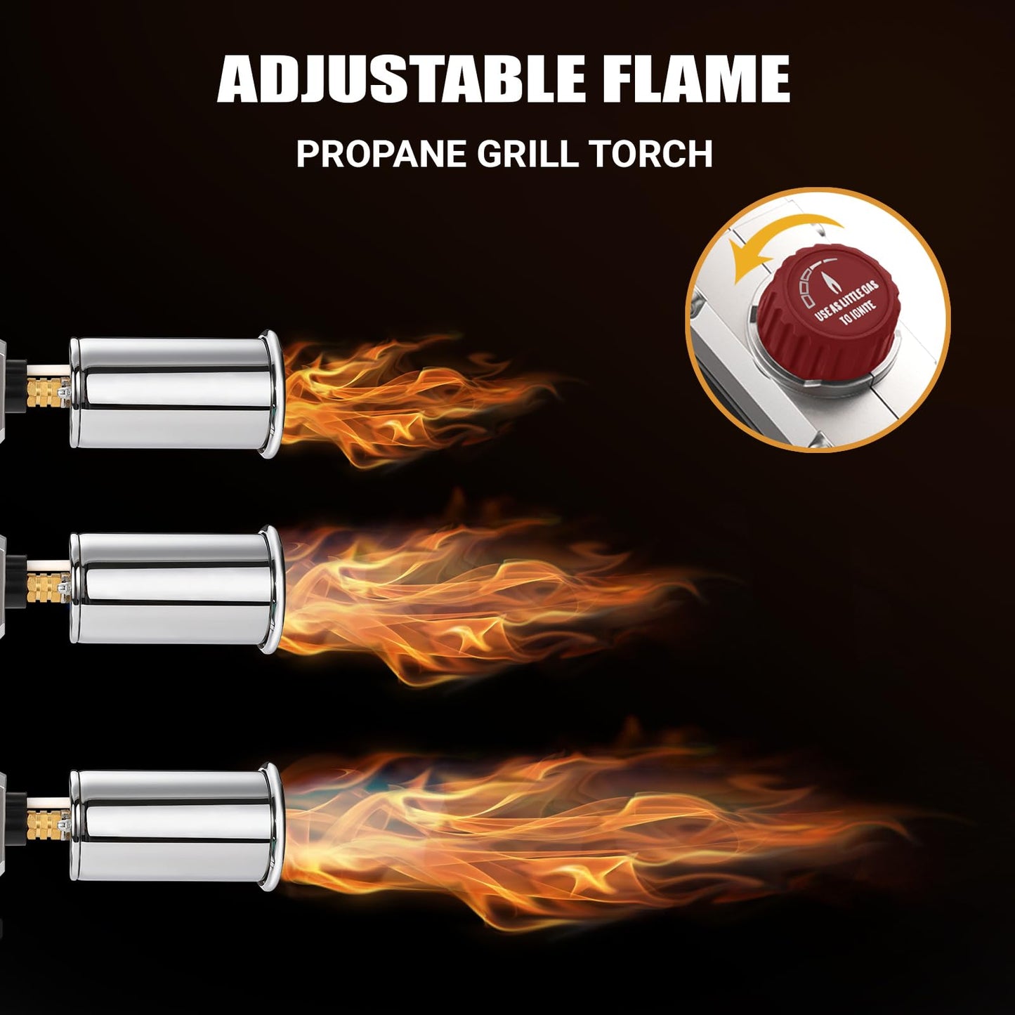 ARTFLAMM Propane Torch Gun, Powerful Grill & Cooking Blow Torch, Propane Torch Head with Igniter, Adjustable Flamethrower for BBQ, Campfire, Gas Welding Equipment(Tank Not Included)