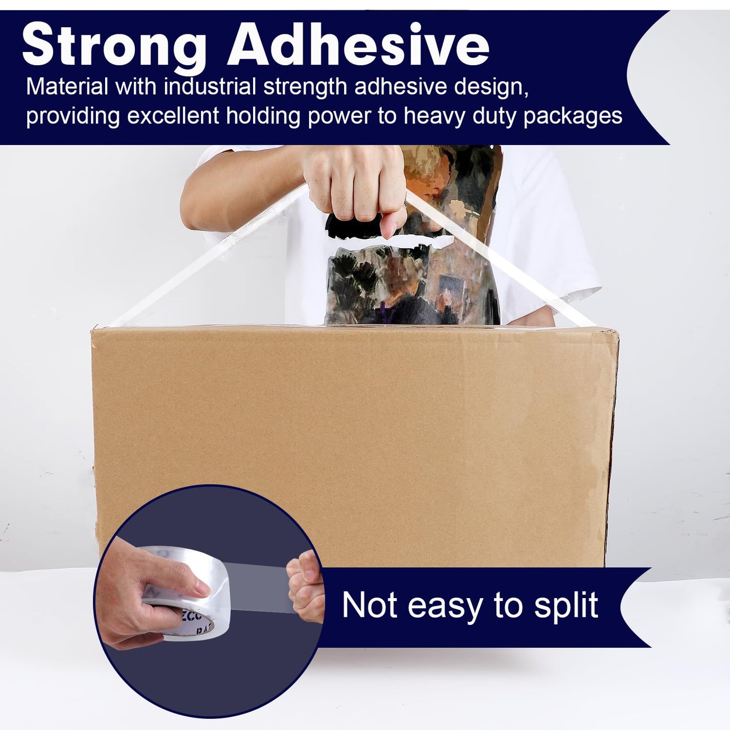 Packing Tape, RAZCC 36 Rolls Clear Heavy Duty Packaging Tape with Dispensers for Packing Shipping Moving Mailing, Thicker Sealing Tape - 1.88" x 65 Yard Per Roll, 2340 Total Yards