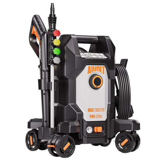AIVOLT Electric Pressure Washer, Anti-Tipping Power Washer Pressure with 36FT Cable & 25FT Hose, 4 Nozzles, Soap Tank, High Pressure Cleaner Machine for Car Washing, House, Garden