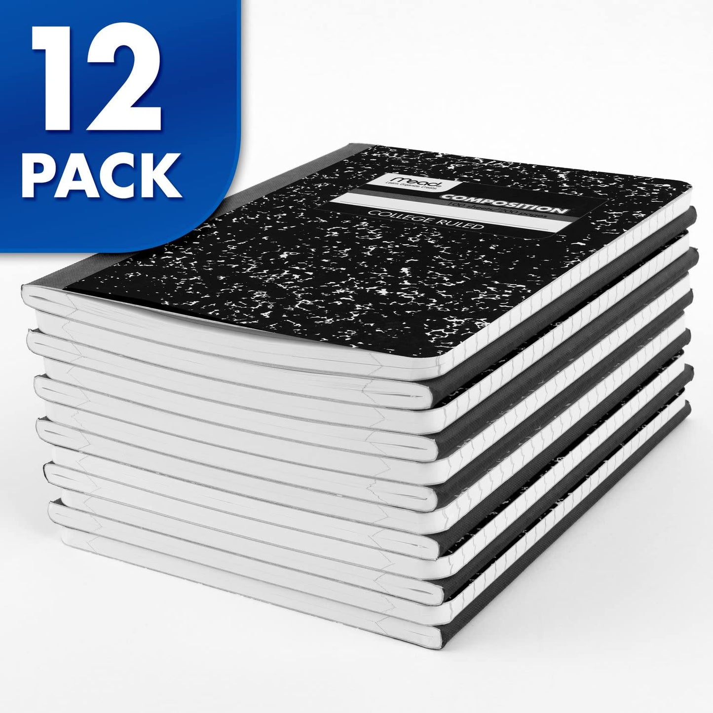 Mead Composition Notebook, College-Ruled, 100 Sheets, 12 Pack (72938)