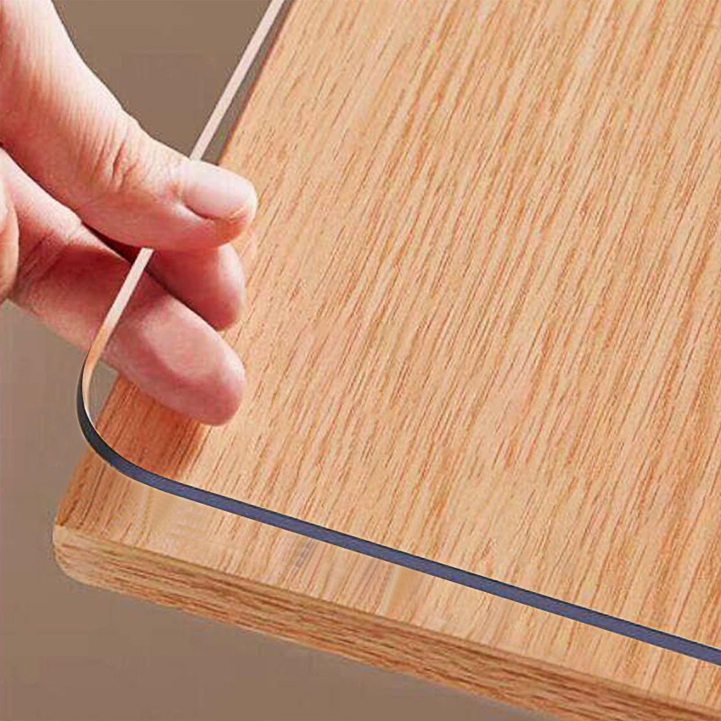 OstepDecor Clear Table Cover Protector, 1.5mm Thick 36 x 60 Inch Table Protector for Dining Room Table, Waterproof Plastic Tablecloth for Kitchen Wood Grain