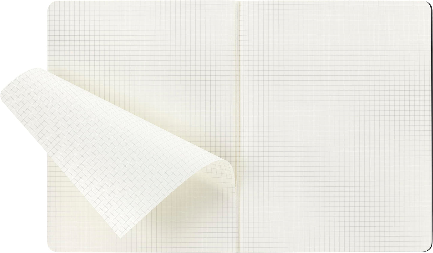 Moleskine Cahier Journal, Soft Cover, XL (7.5" x 9.5") Squared/Grid, Black, 120 Pages (Set of 3)