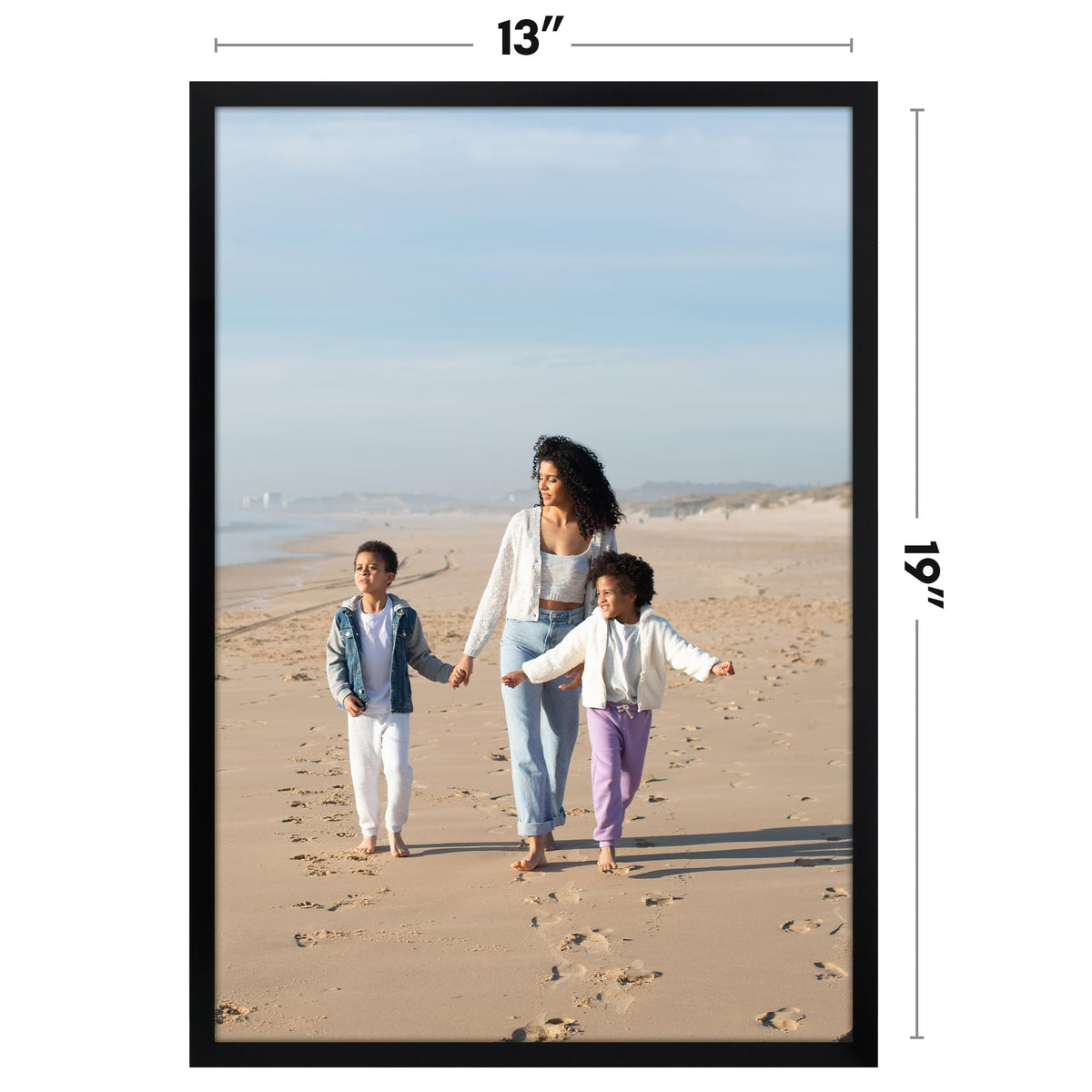 Americanflat 13x19 Picture Frame with Polished Plexiglass - Streamline Collection - Thin Border Picture Frame for Wall Display - Hanging Hardware Included - Black