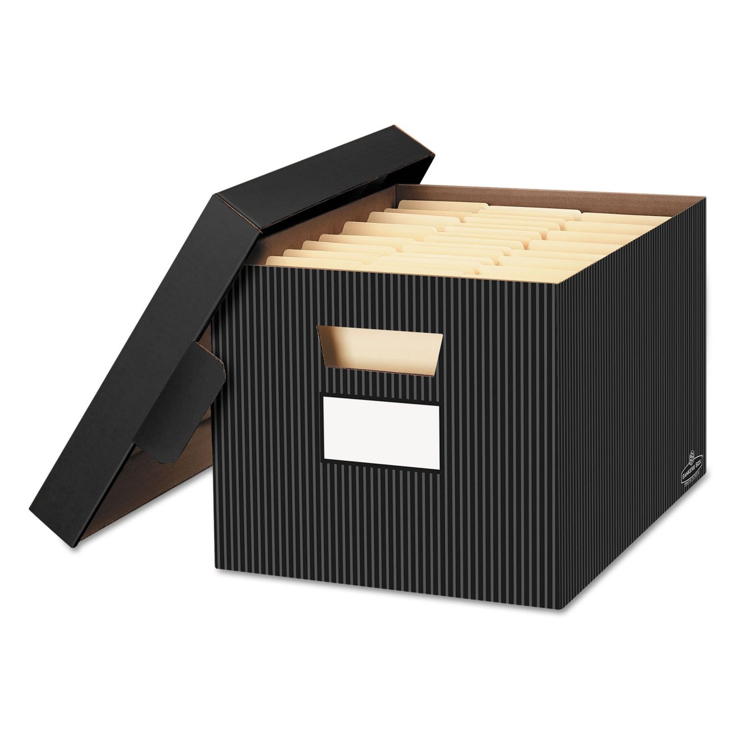Bankers Box Store/File Decorative Storage Boxes, Letter/Legal, 10 x 12 x 15 Inches, Pinstripe, 4 Pack (0029803)