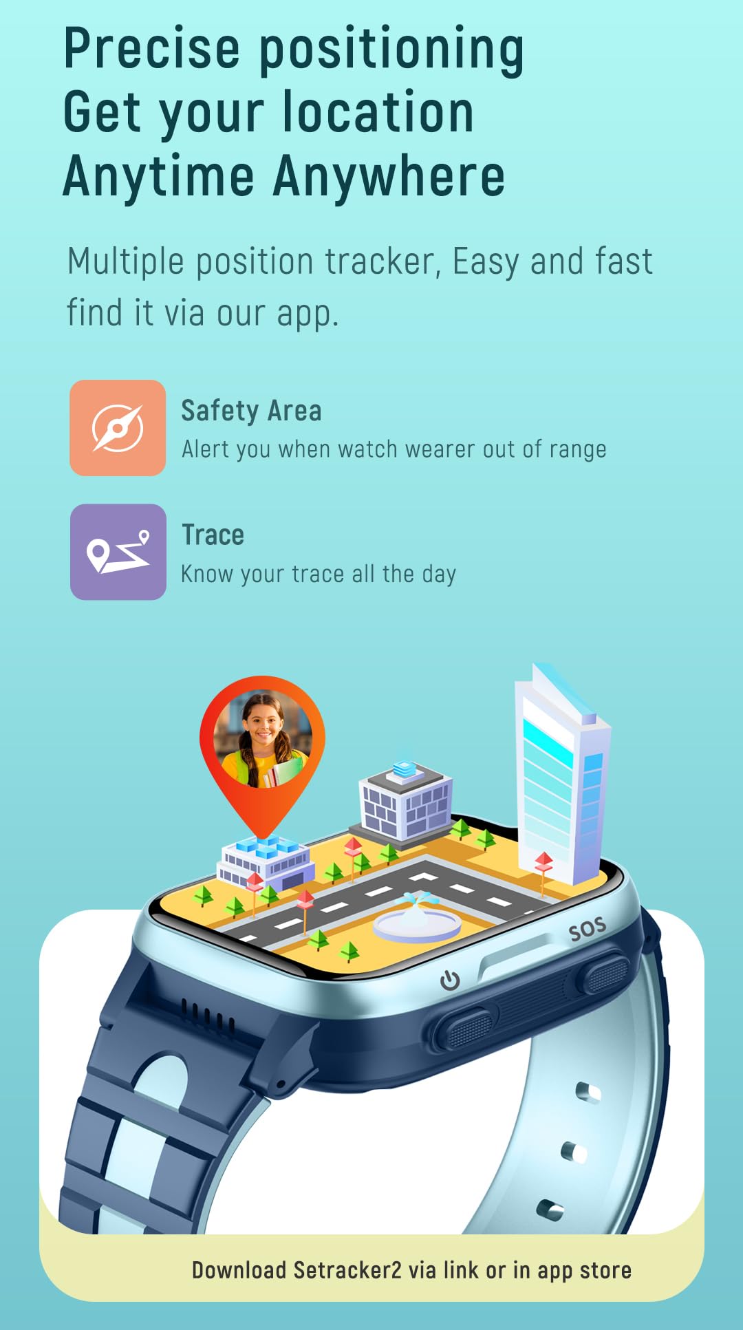 4G GPS Smart Watch for Kids,Smartwatch with Whatsapp Line Facebook TikTok, Waterproof Real-time Tracking Anti-Lost Video Phone Call Pedometer Voice Message Camera SOS Alarm Watch for Boys Girls Gifts