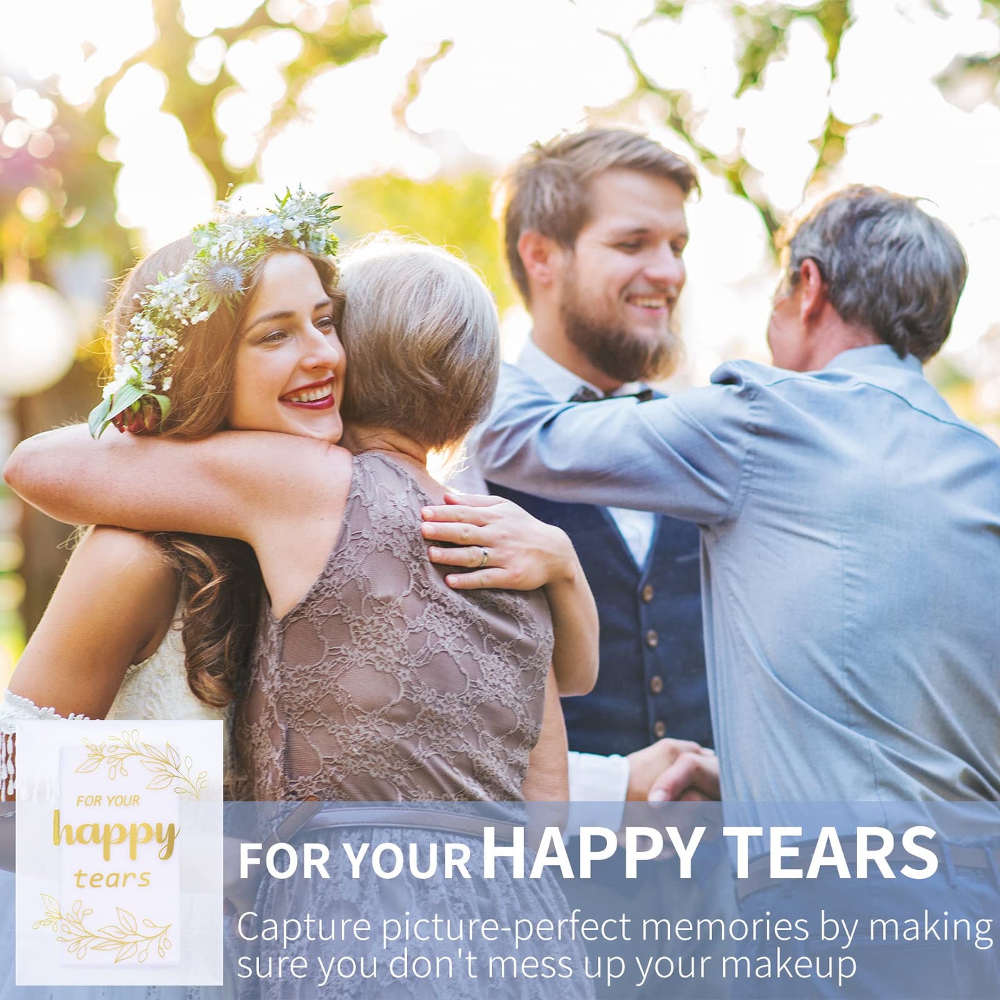 60 Pcs Wedding Tissues Packs for Guests Happy Tears Tissue Packs for Wedding 3 Ply Bulk Facial Pocket Travel Individual Favors for Party Guests Gifts