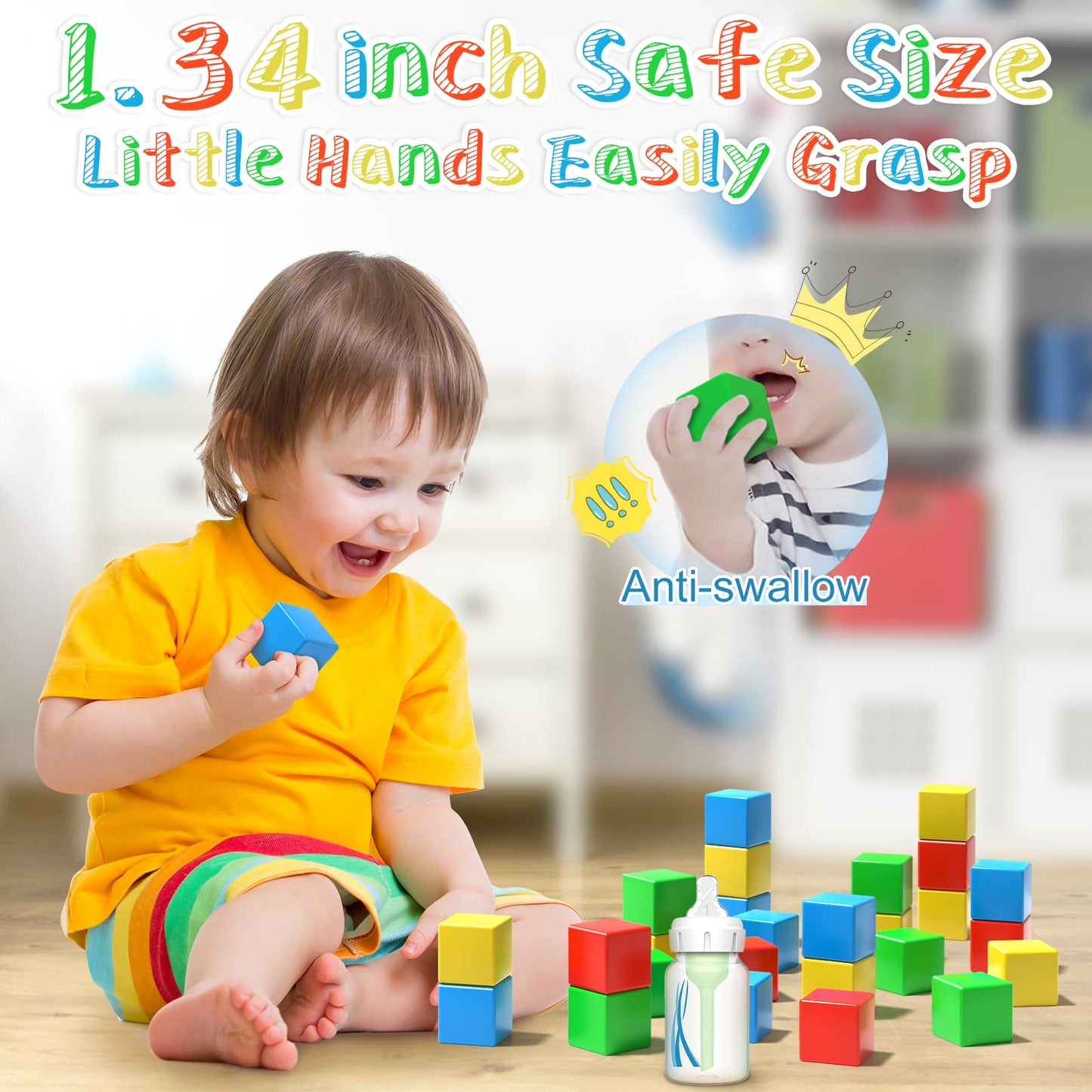 Magnetic Blocks, 28 Pieces 1.34 inch Large Magnetic Building Blocks, 3D Magnetic Cubes for Kids, Preschool Educational Construction Kit, Sensory Montessori Toys Kids Blocks for Boys Girls Toddlers