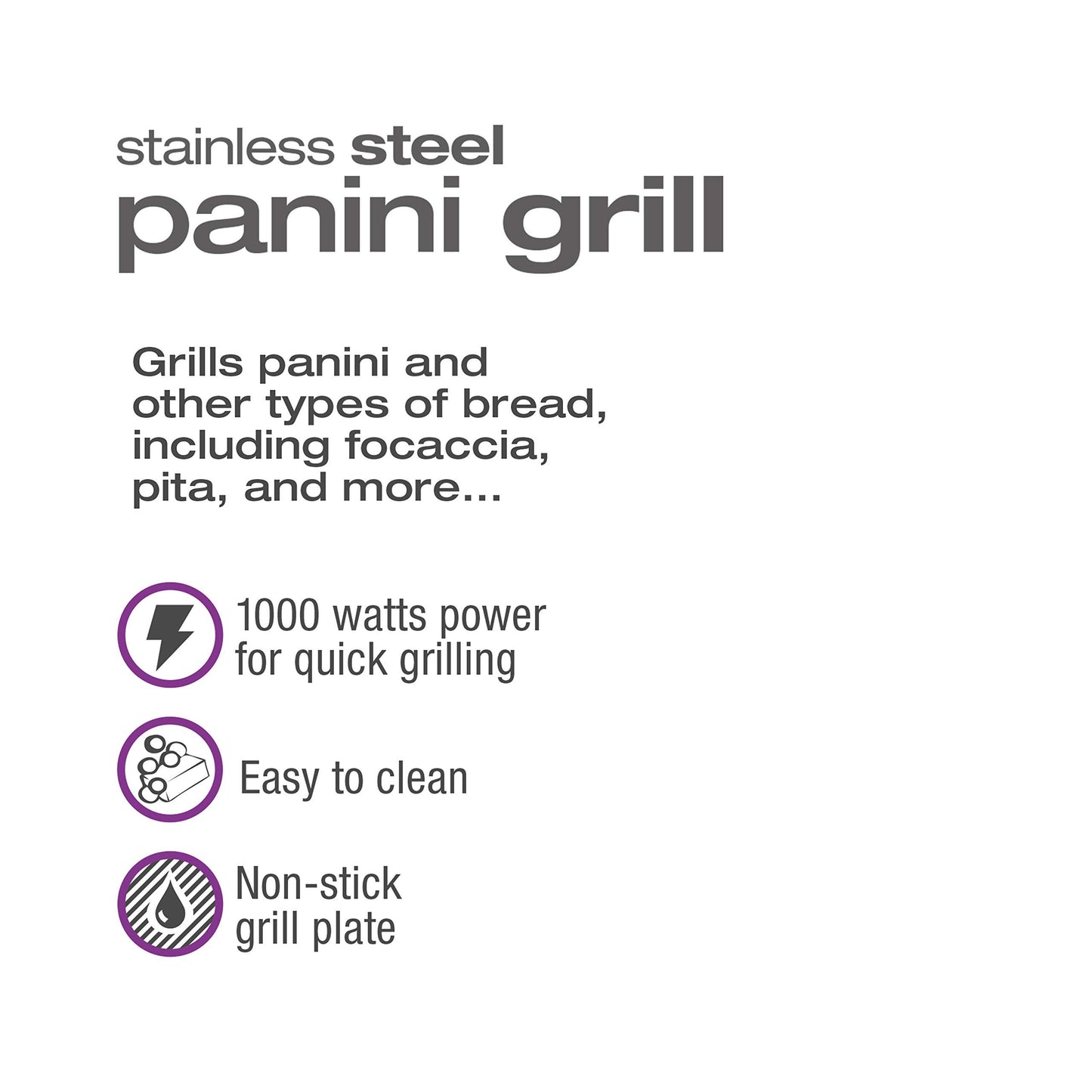 Salton Stainless Steel Electric Grill & Panini Press with Floating Hinged Lid for any Sandwich Thickness, Indicator Lights & Non-Stick Grill, 7" X 10", 1000W