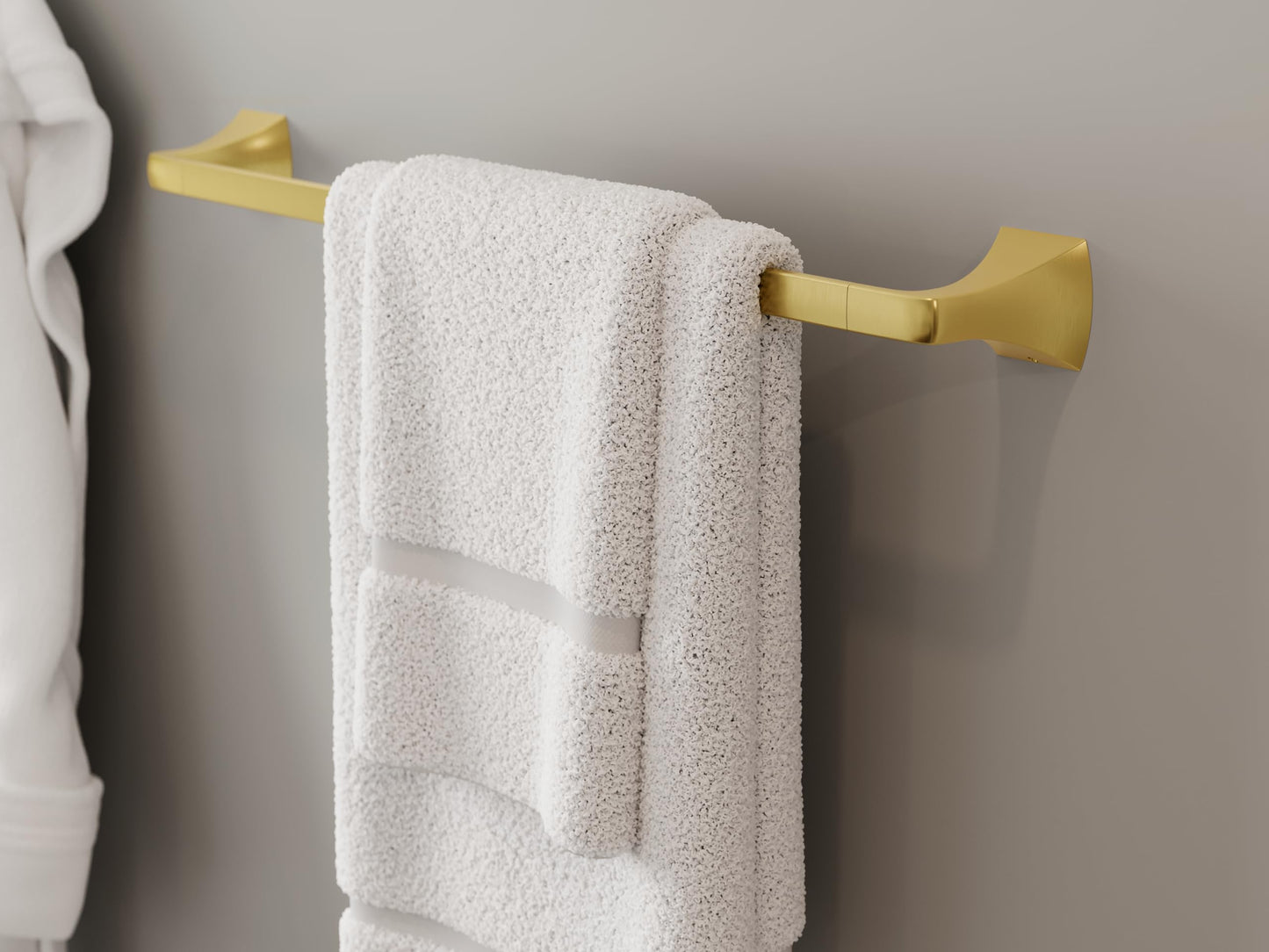 Pfister Bruxie Bath Towel Bar for Bathroom, 24-Inch, Wall-Mounted, Screw-in, Brushed Gold Finish, BTBBIE2BG