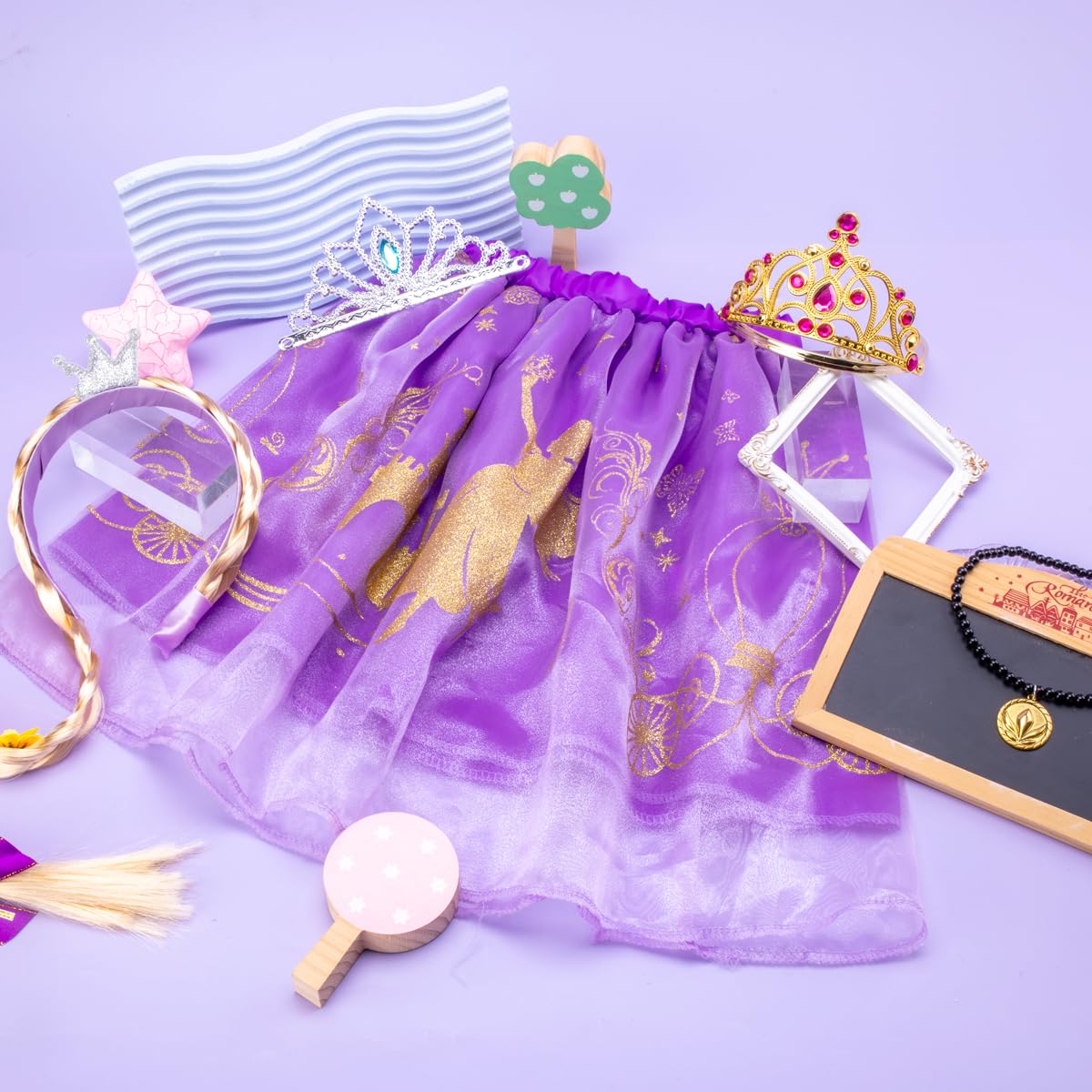 Meland Princess Dress Up for Girls, Dress Up Clothes for Toddler Kids with Princess Cape, Gifts & Toys for Girls Age 3-6