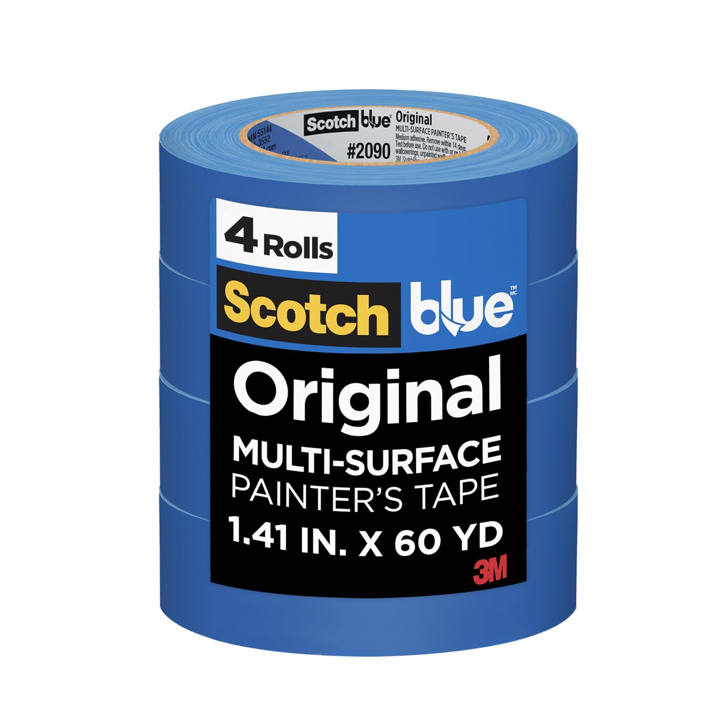 Scotch 2090-36KR4-A ScotchBlue Original Painter's Tape, 1.41" Width, Blue