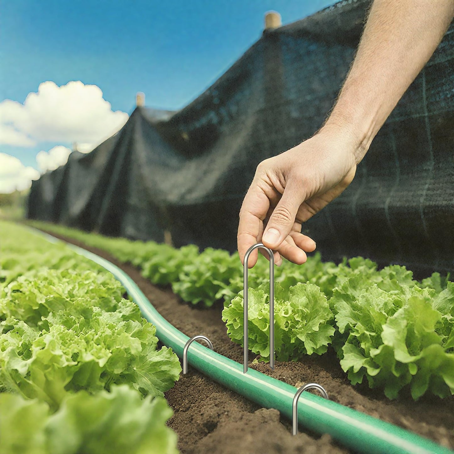 AAGUT Garden Staples 6 Inch Galvanized 100 Pack Round-Top Drip Hose Stakes Irrigation Hooks Heavy Duty 11 Gauge Lawn U Pins Sod Nails for Landscape Fabric, Soaker Hose, Chicken Wire, Dog Fence