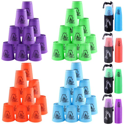 48pcs Sport Stacking Cups, Atarvana Quick Stacking Cups Set with Carry Bag Speed Training Games for Travel Party Challenge Competition Gift for Teens and Adults
