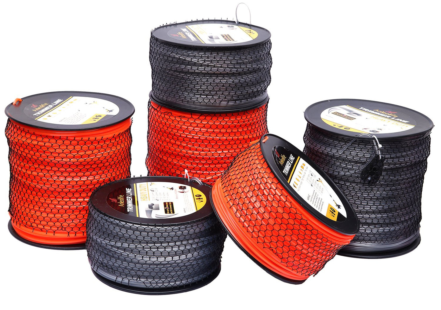 A ANLEOLIFE 5-Pound Commercial Square .095-Inch-by-1280-ft String Trimmer Line in Spool,with Bonus Line Cutter, Orange