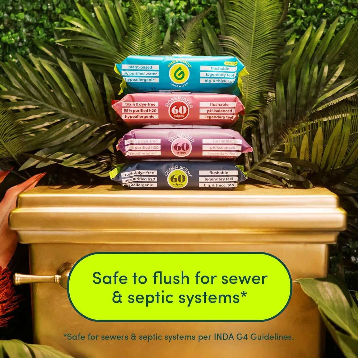 goodwipes Flushable Wipes - Extra Large Adult Wet Wipes For Women & Men - Bathroom Essentials - Sewer & Septic Safe - Variety Pack, 240 Count (4 Packs)