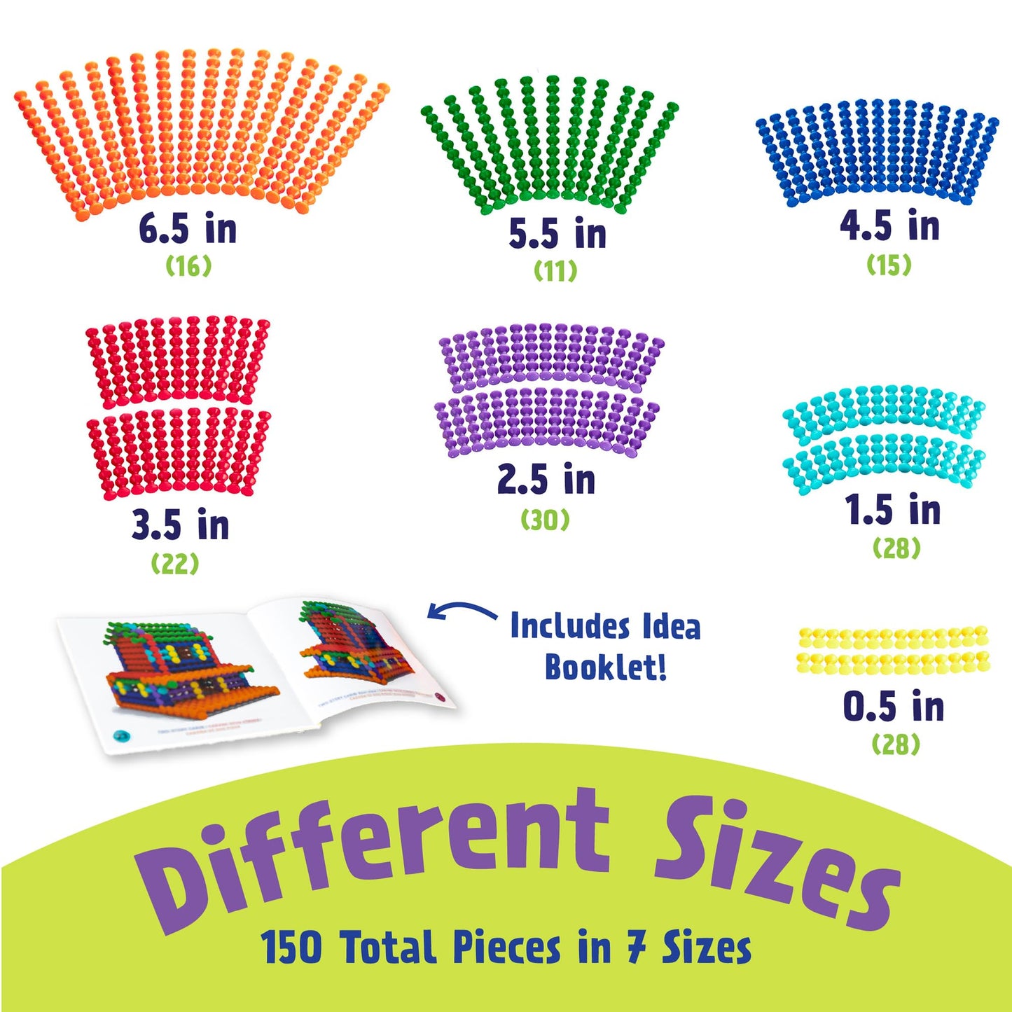 Popular Playthings Playstix 150 Pieces (Bilingual)