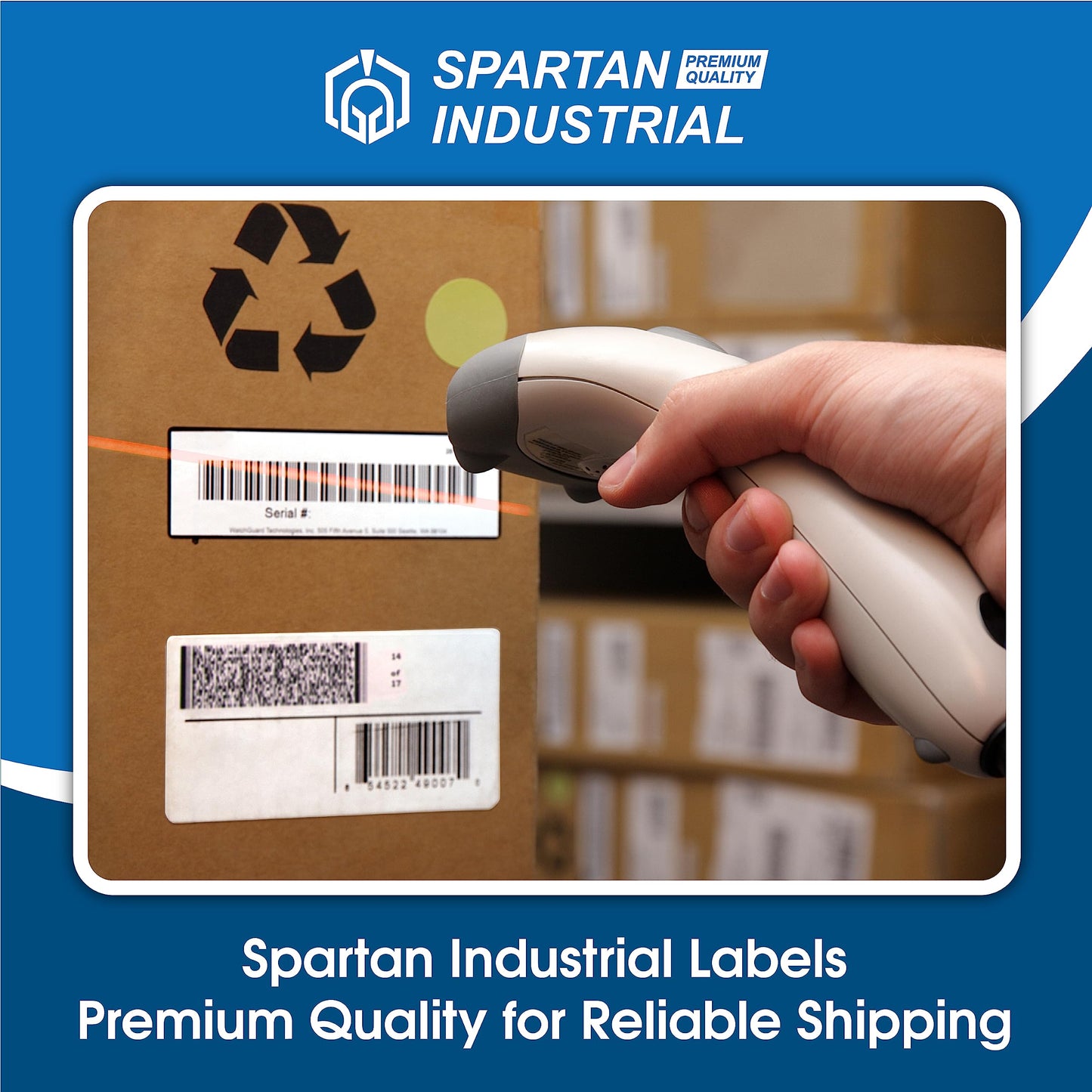 Spartan Industrial - 2-1/4" X 4" Replacement for DYMO 30857 (10 Rolls/2500 Labels) Direct Thermal Name Tag Badge Labels - Compatible with LabelWriter 450, 450 Turbo, 4XL Printers (NOT 550, 5XL)