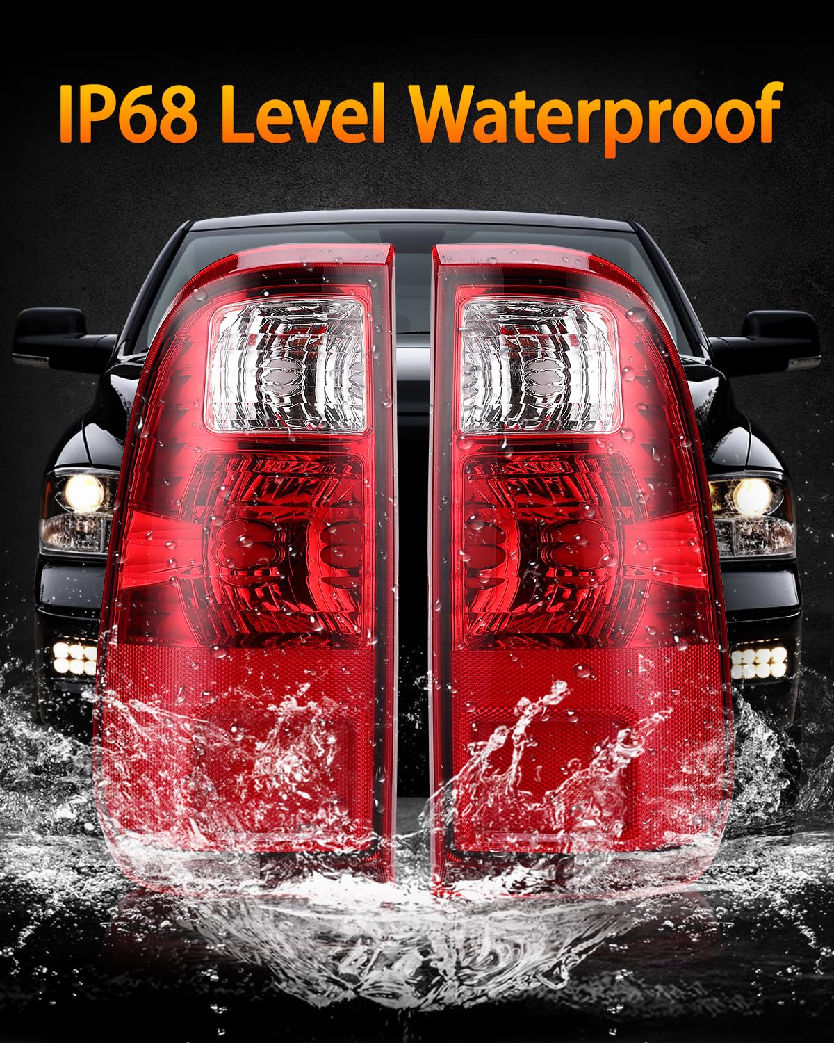 OKLPF Rear Brake Tail Light Compatible With 2008-2016 Ford F250 F350 F-250 F-350 F450 F550 Super Duty,Replace BC3Z13405A BC3Z13404A,Replacement Red Taillight Assembly,Driver and Passenger Side