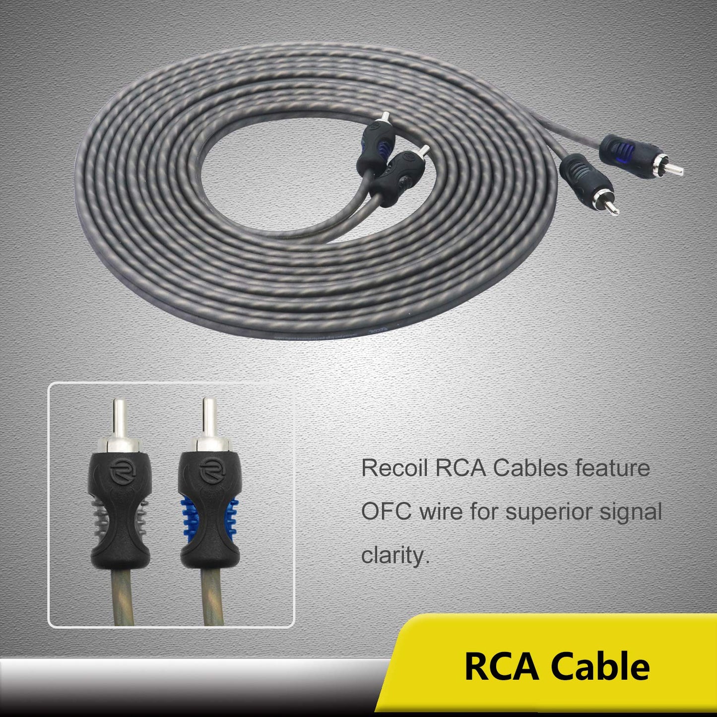 RECOIL RCK-4 Complete Amplifier Wiring Kit 25mm² (4 AWG) CCA with RCA OFC for Cars