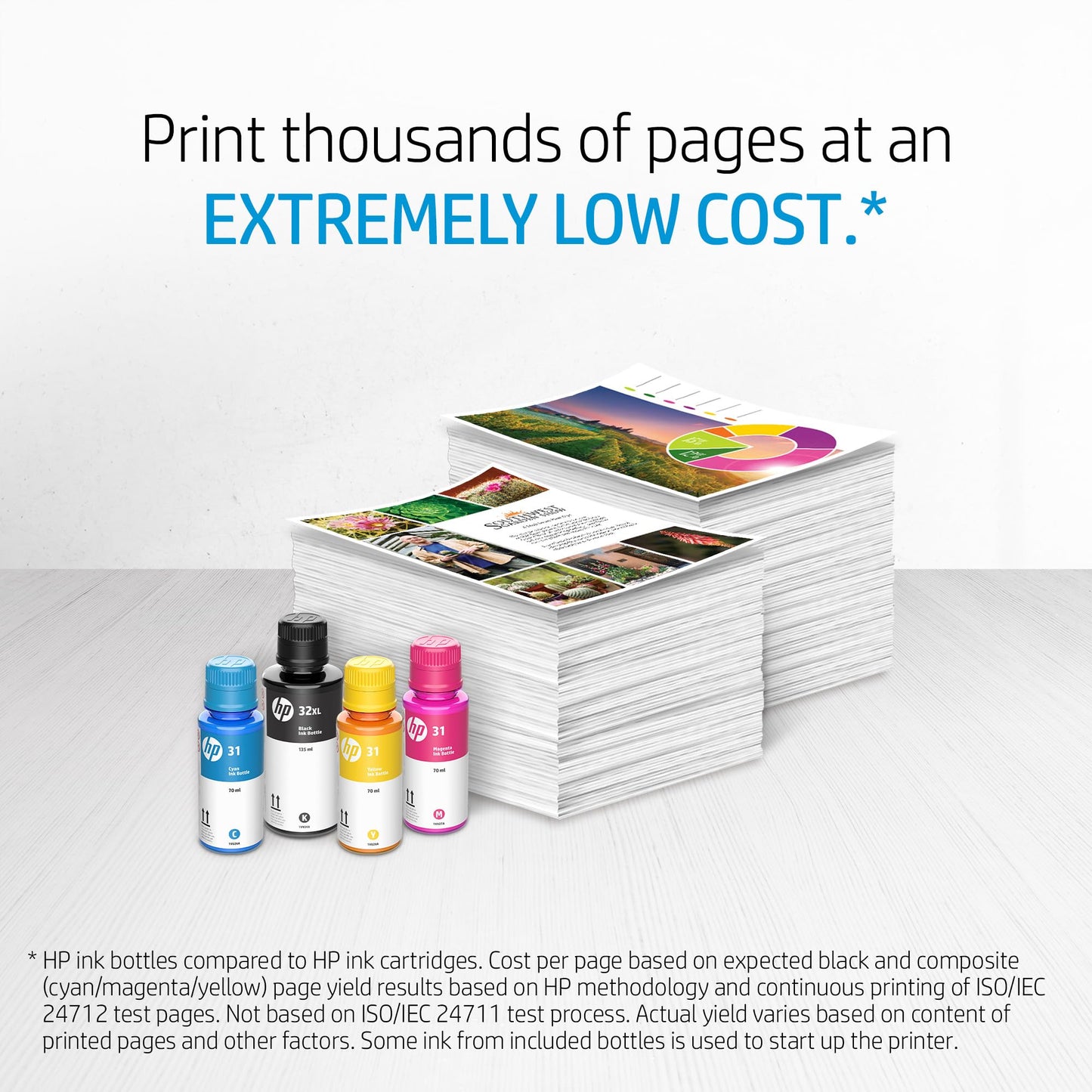 HP 31 Yellow Ink Bottle, 70ml (1VU28AN)