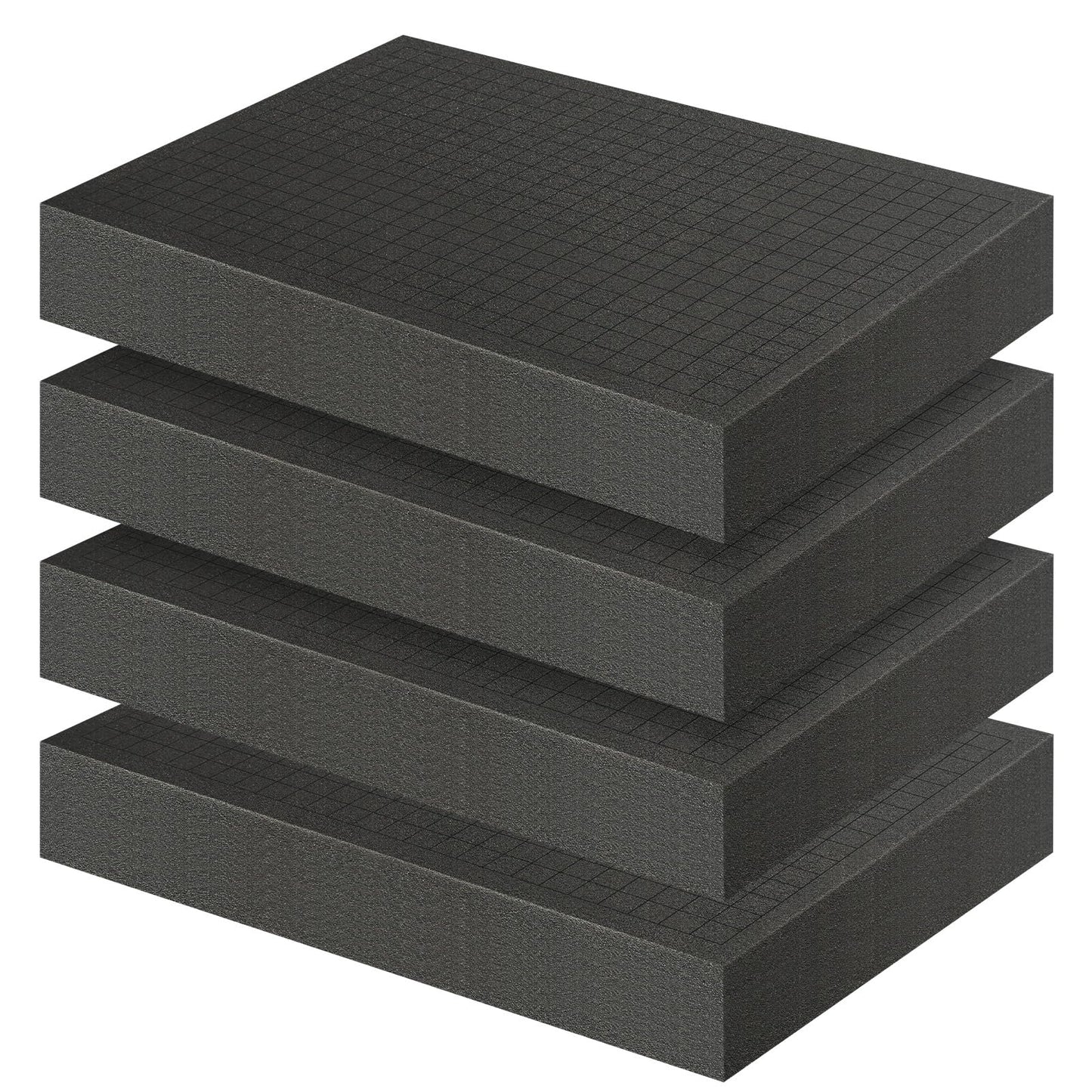 Polyurethane Foam Sheet, Foam Inserts Black foam padding, Pick Apart Sponge Inserts for Cases Packing Padding, Toolbox, Camera Storage,Game Box (4, 16in x 12in x 2in)