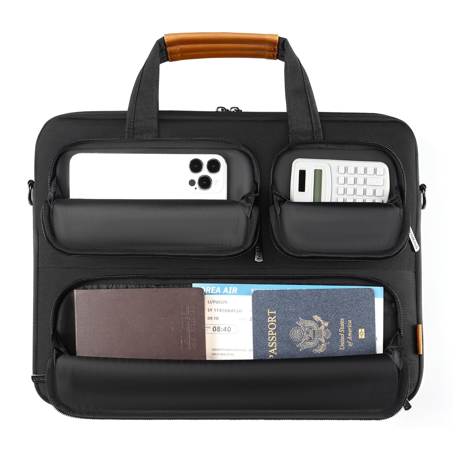 DOMISO 17-17.3 Inch Laptop Bag Business Briefcase Messenger Shoulder Bag Compatible with 17" Laptops/17.3" HP Pavilion/MSI GS73VR Stealth Pro/Dell/Acer/Asus,Black