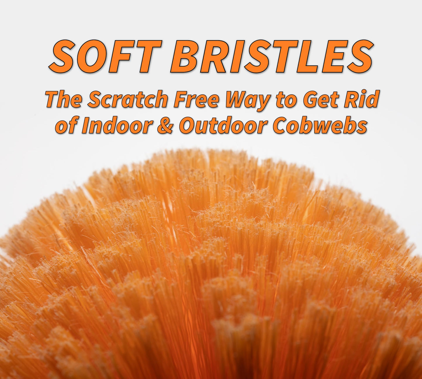 Cobweb Duster Head Brush // Big and Puffy Spider Web Brush for Outdoor & Indoor Web Cleaning // Twist-On Corner Duster Fits Standard Acme Threaded Extension Poles // Best Cobweb Brush Head (No Pole)