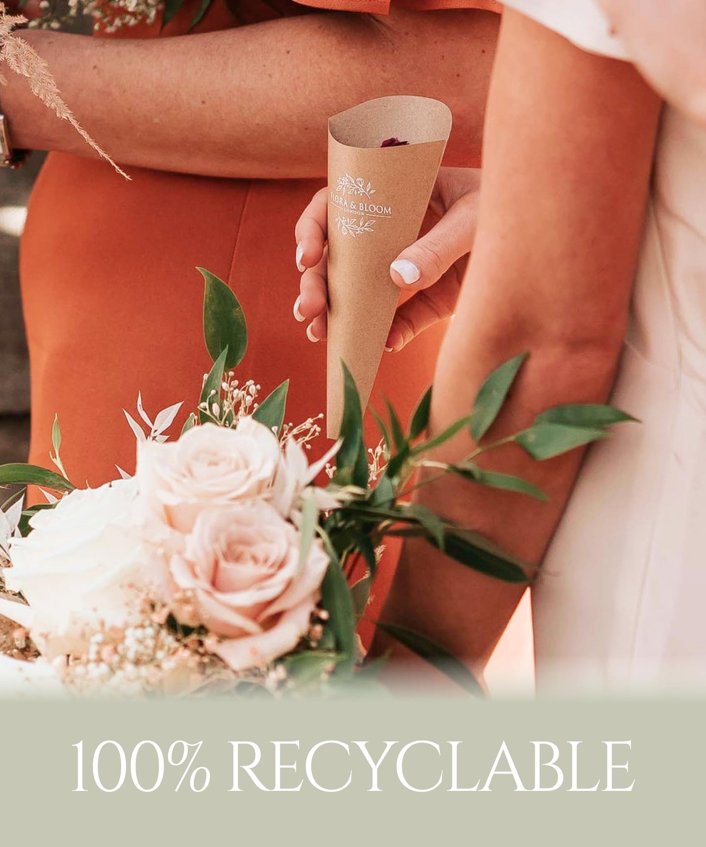 Flora & Bloom Biodegradable Confetti With Pre Built Cones | Dried Flowers | Wedding Confetti Kit | Pop Open Cones & Tray |Jasmine, Lavender & Rose Petals | Wedding Decorations (24 Guests)