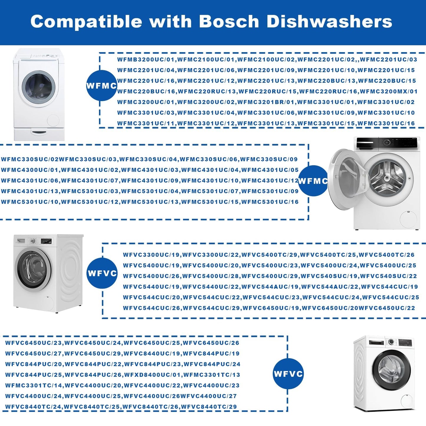 00436440 Washer Drain Pump compatible with Bosch Washer Machine WFMB WFVC WFMC Replacement Parts LP6440 AP3764202 703146 674704 PS3464593 PS8714879 Drain Pump Motor